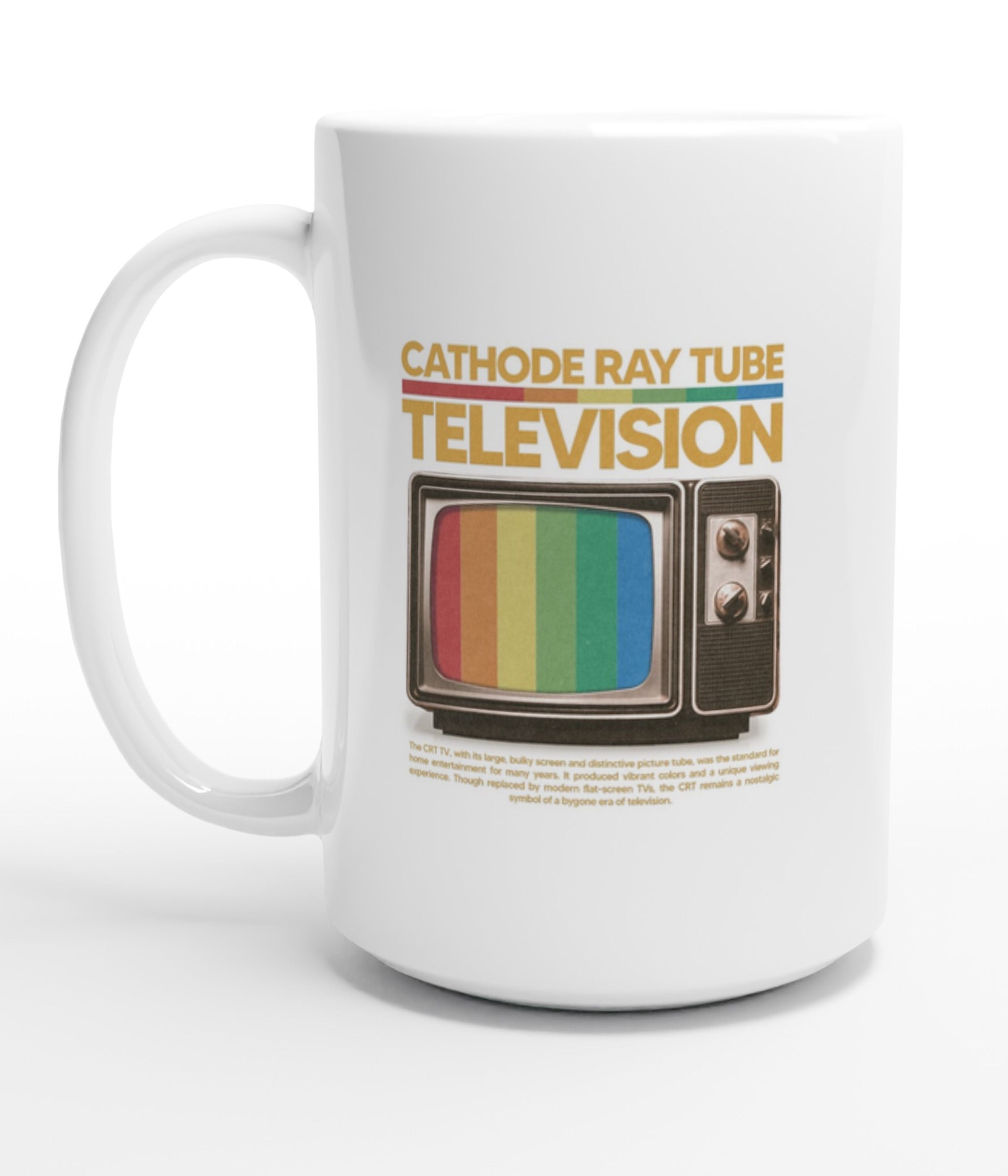 Vintage CRT TV White 15oz Mug