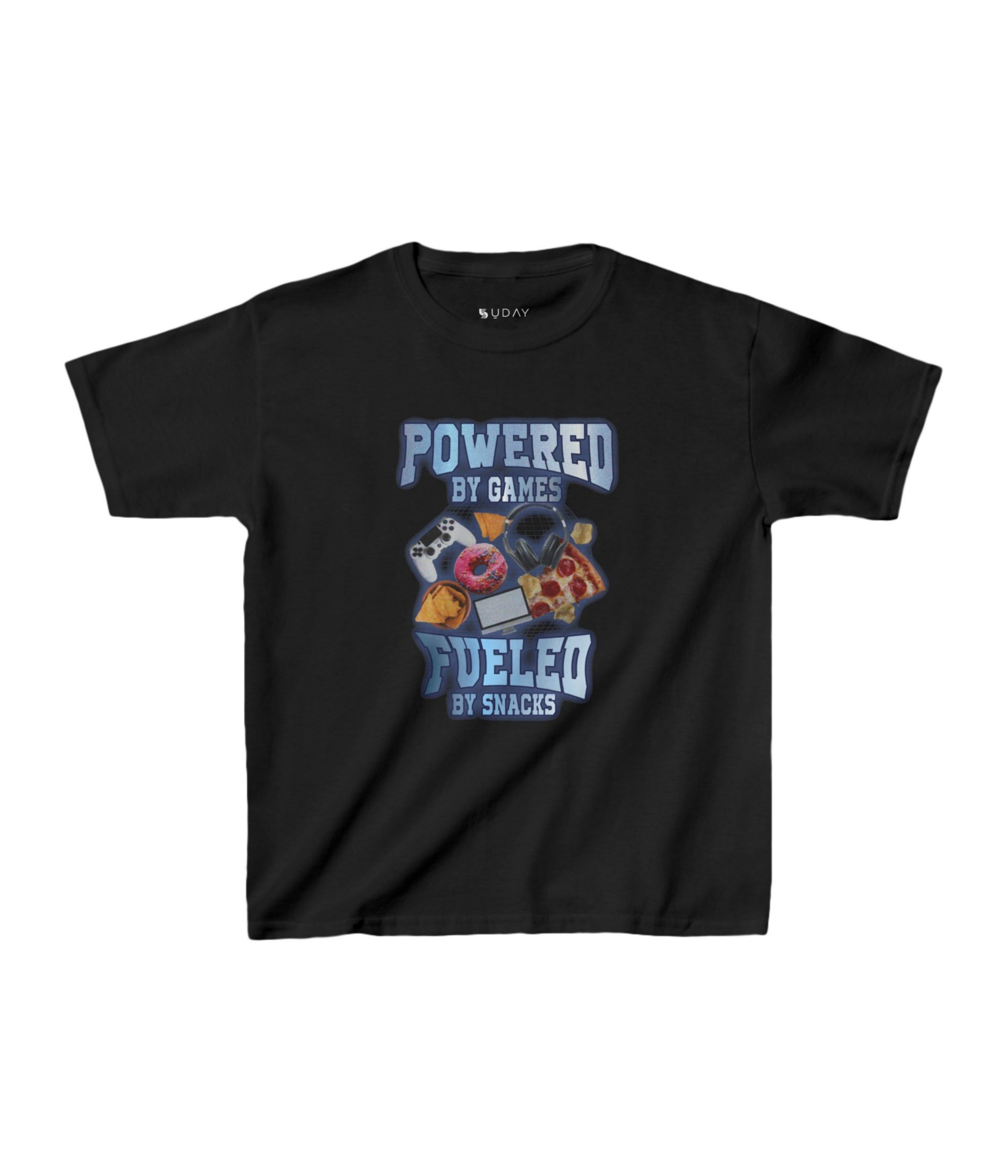 Powered By Games Fueled By Snacks Kids Tee