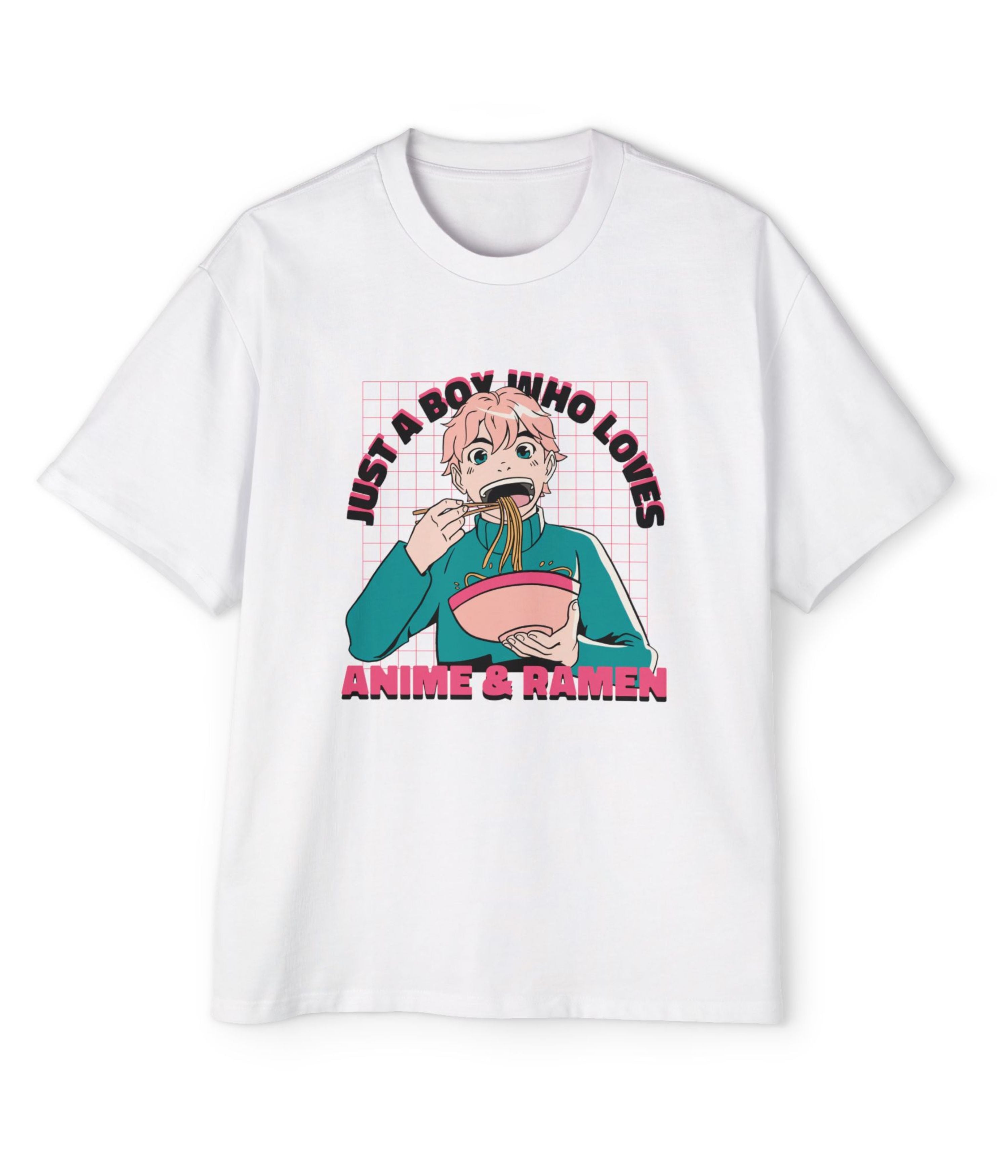 Just A Boy Who loves Anime And Ramen Men's Oversized Tee