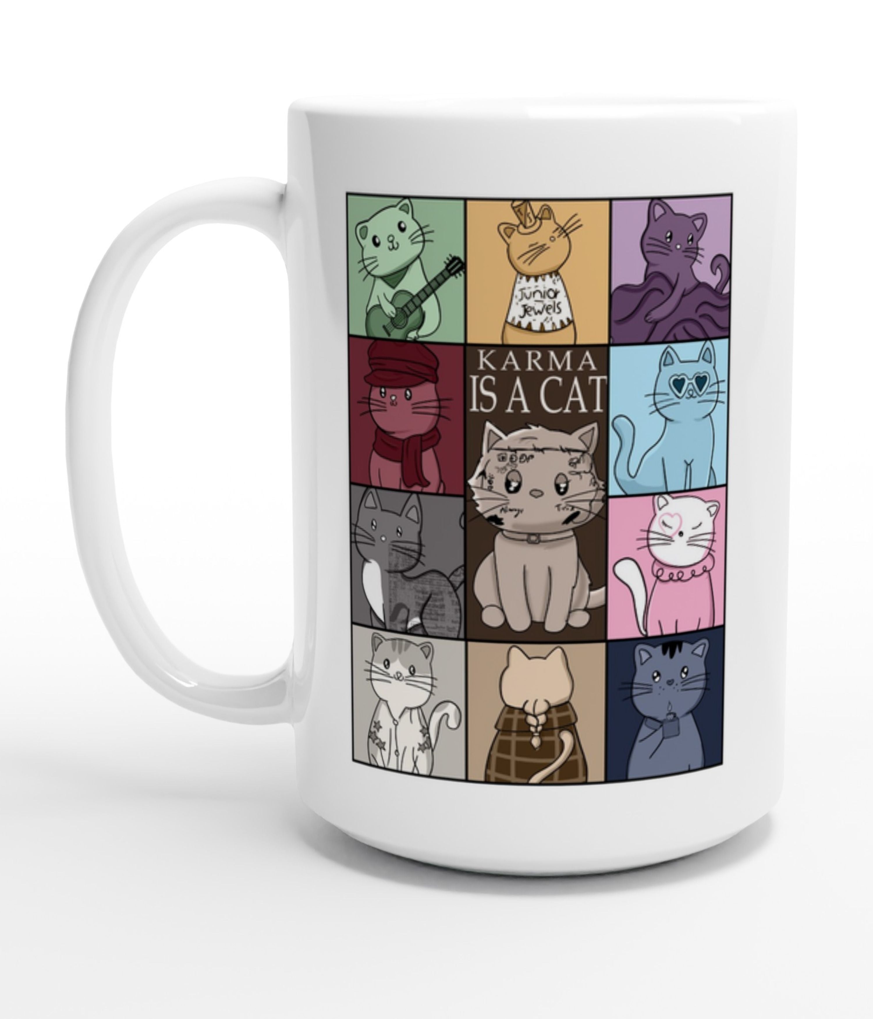 Karma Is A Cat White 15oz Mug