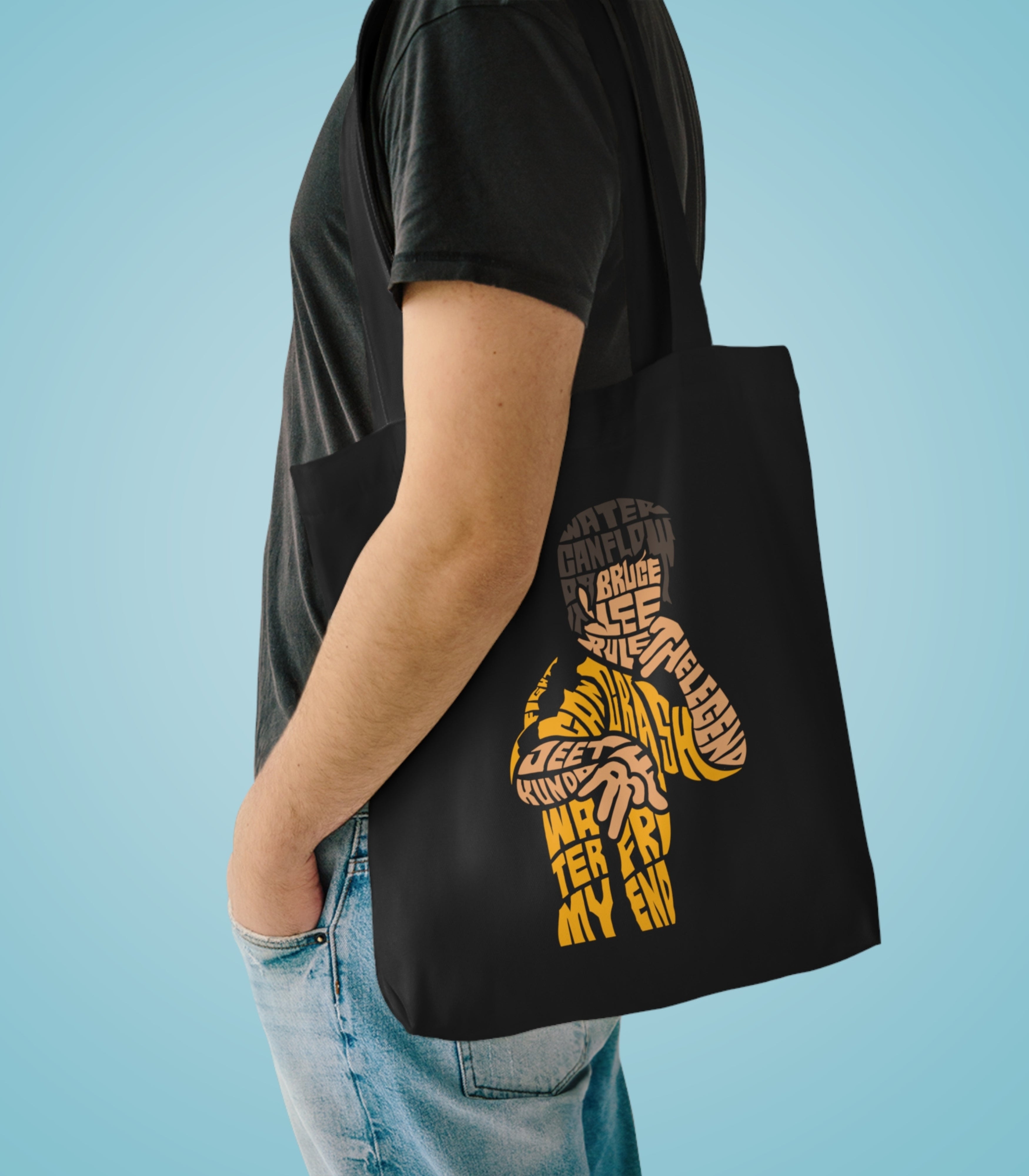 Bruce Lee Typography Tote Bag