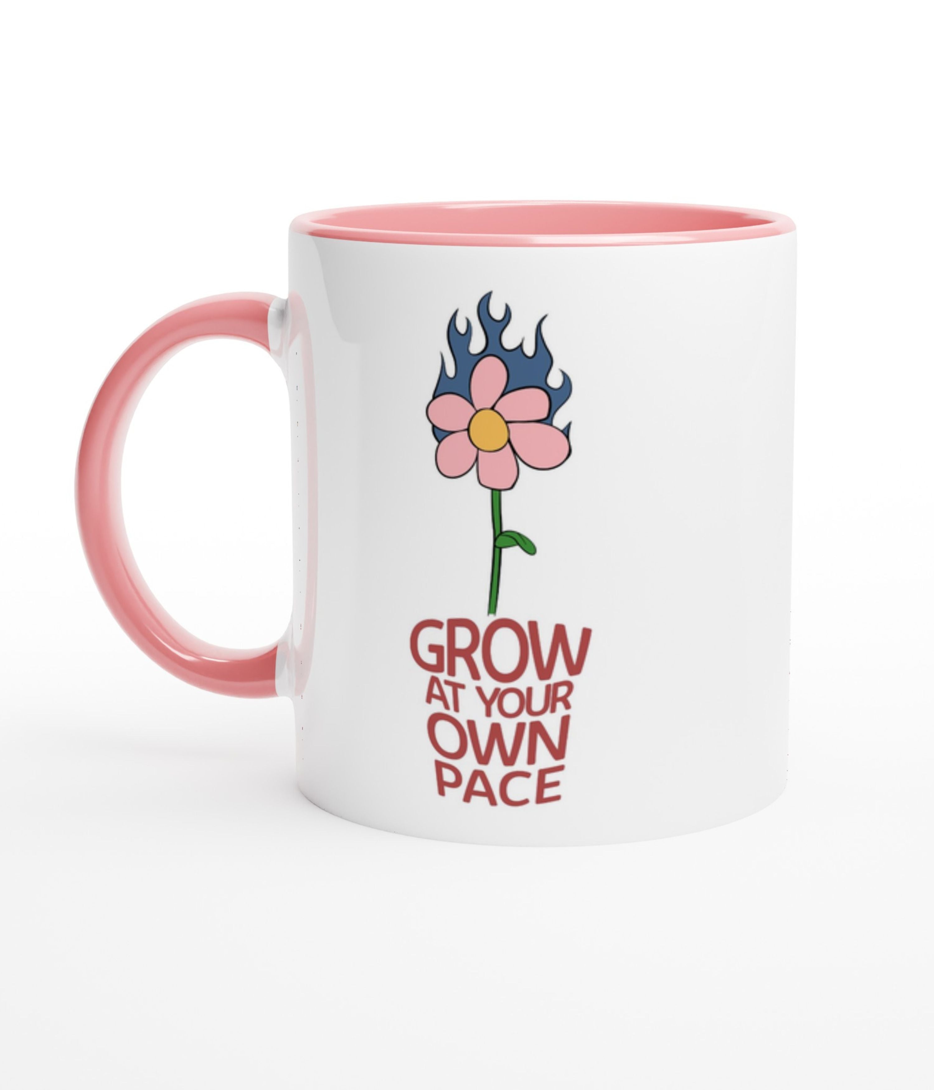 Grow At Your Pace White Mug With Colour Inside