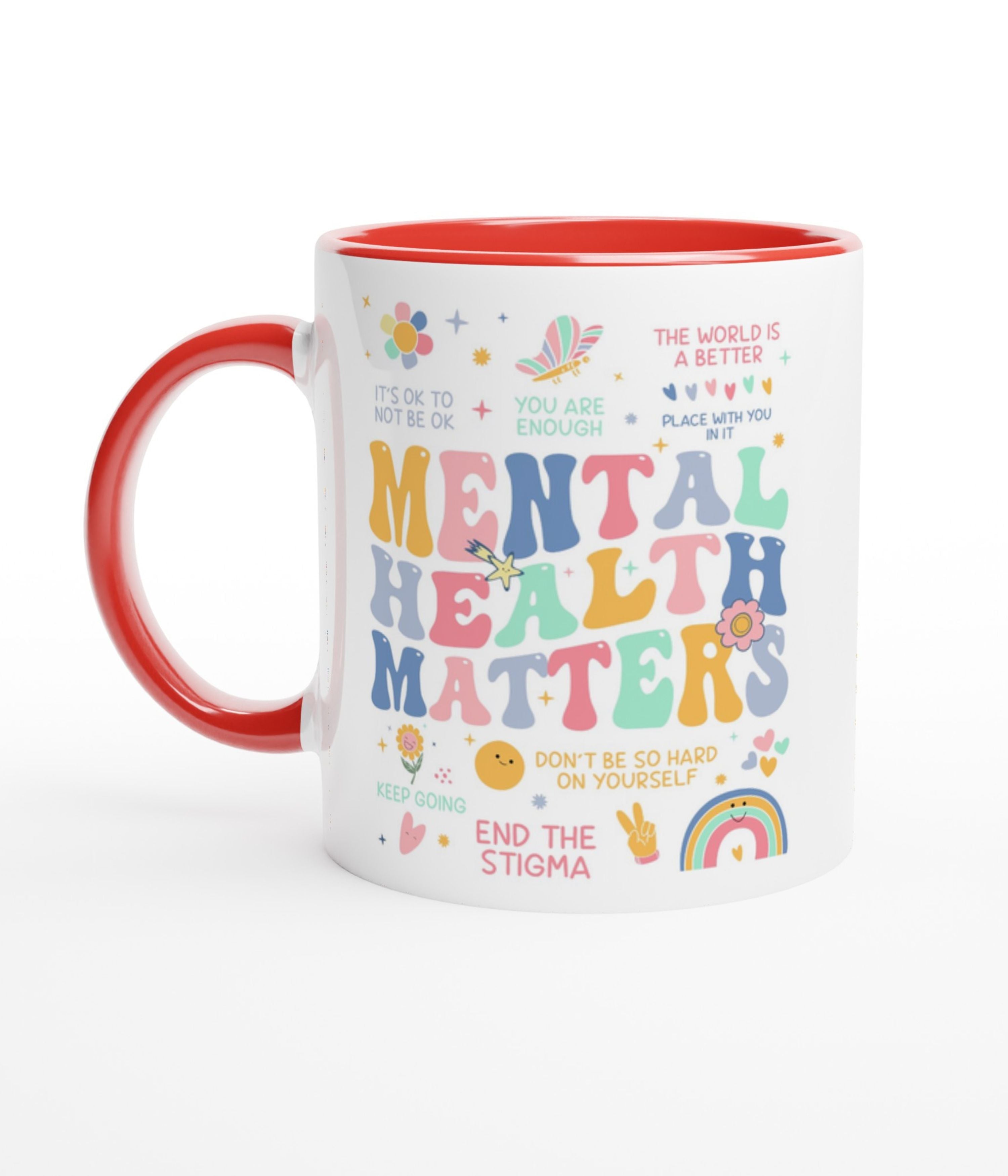 Mental Health Matters White Mug With Colour Inside