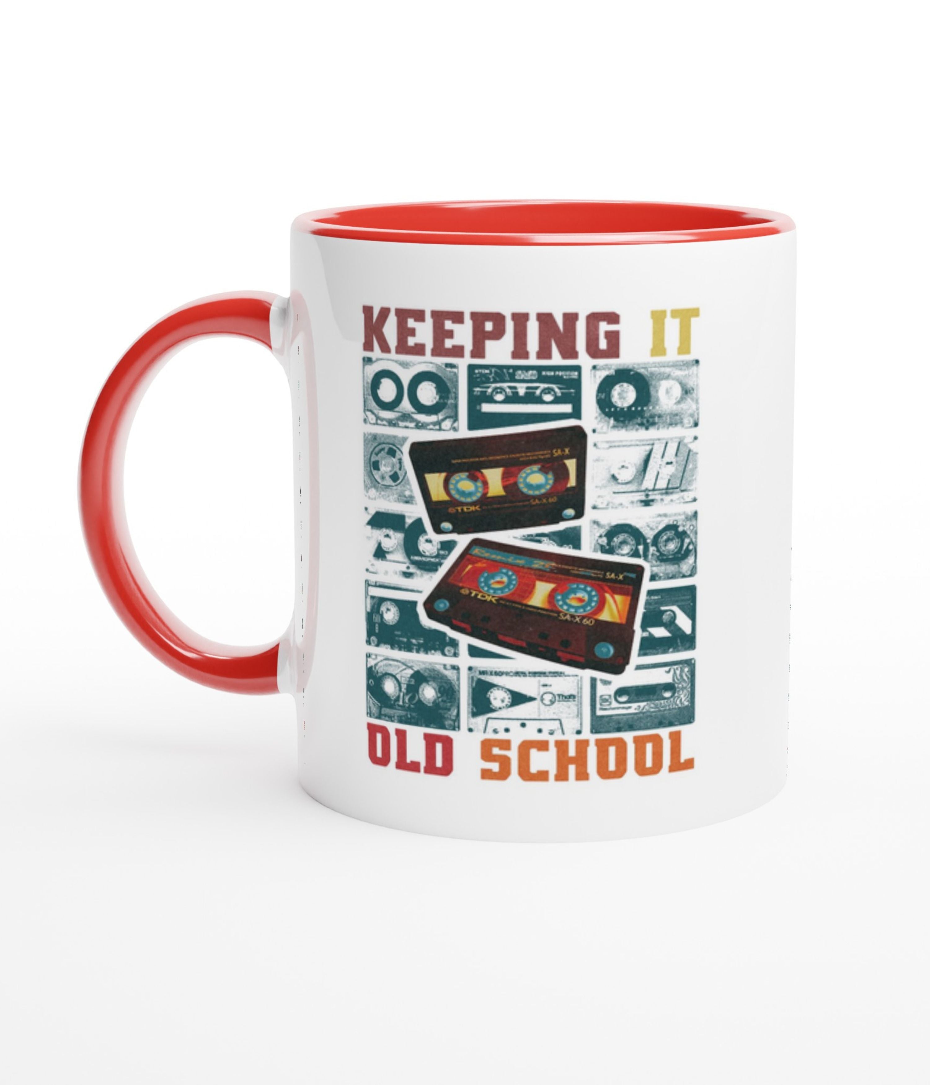 Keep It Old School White Mug With Colour Inside