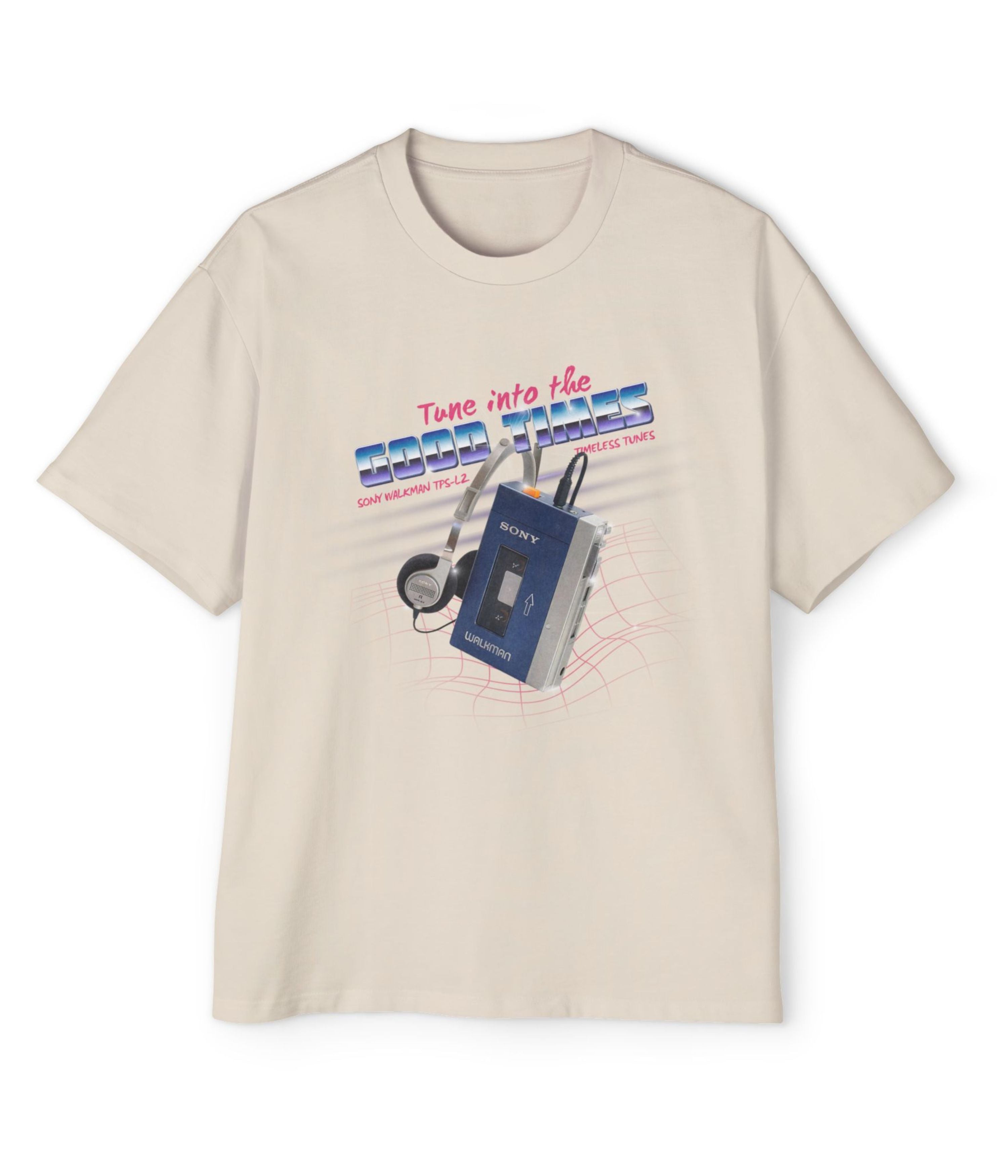 Retro Walkman Tune Into The Good Times Men's Oversized Tee