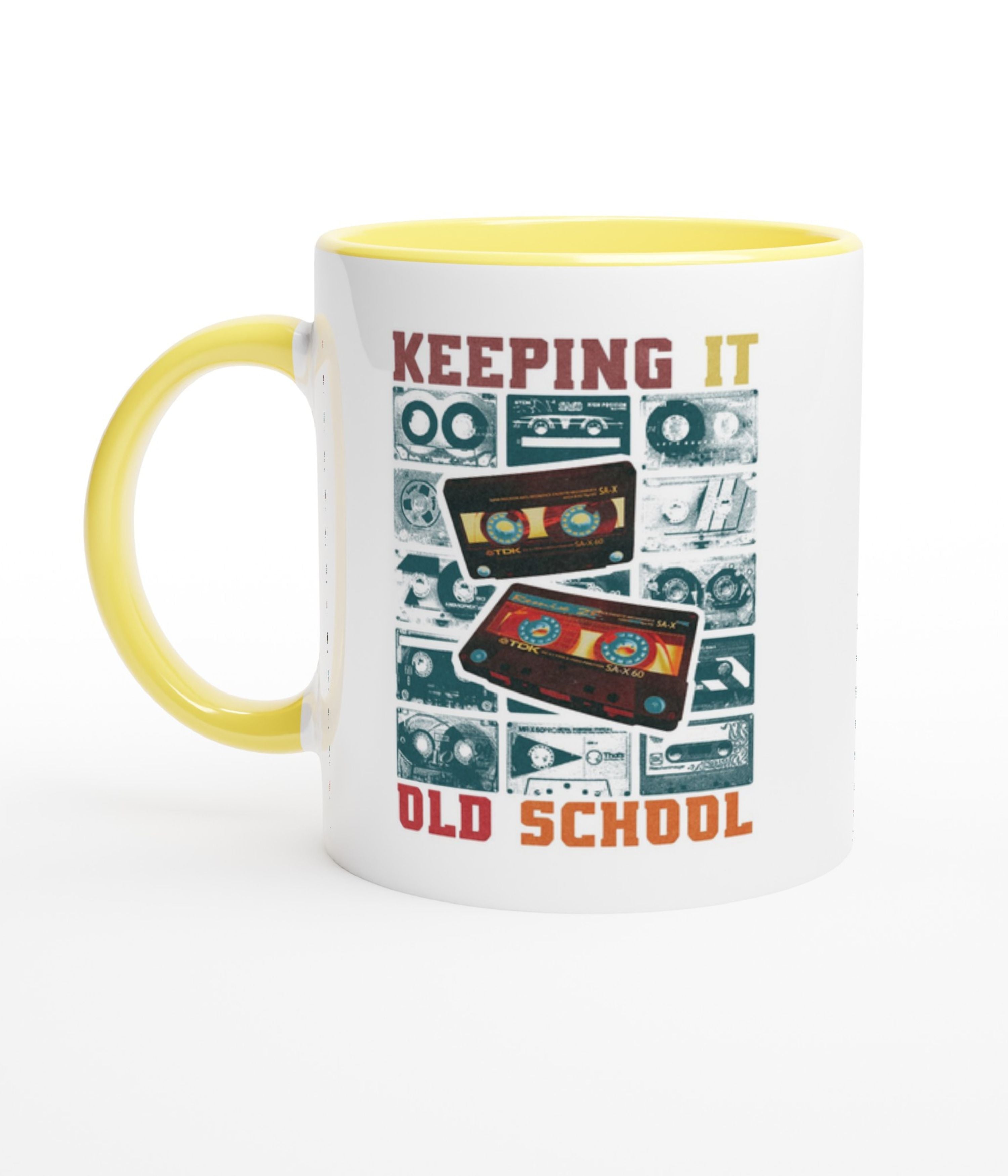Keep It Old School White Mug With Colour Inside