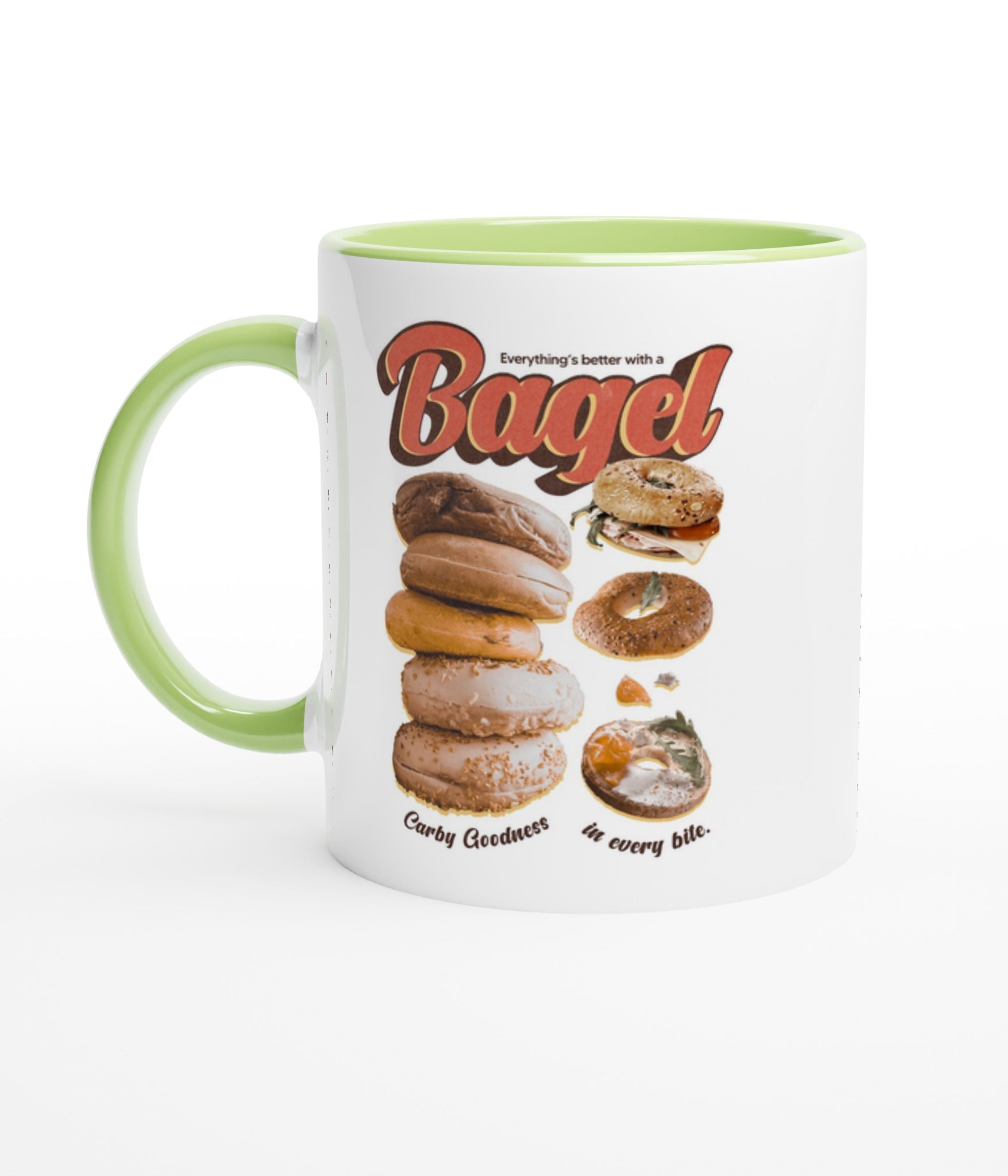 Everything's Better With A Bagel White Mug with Colour Inside