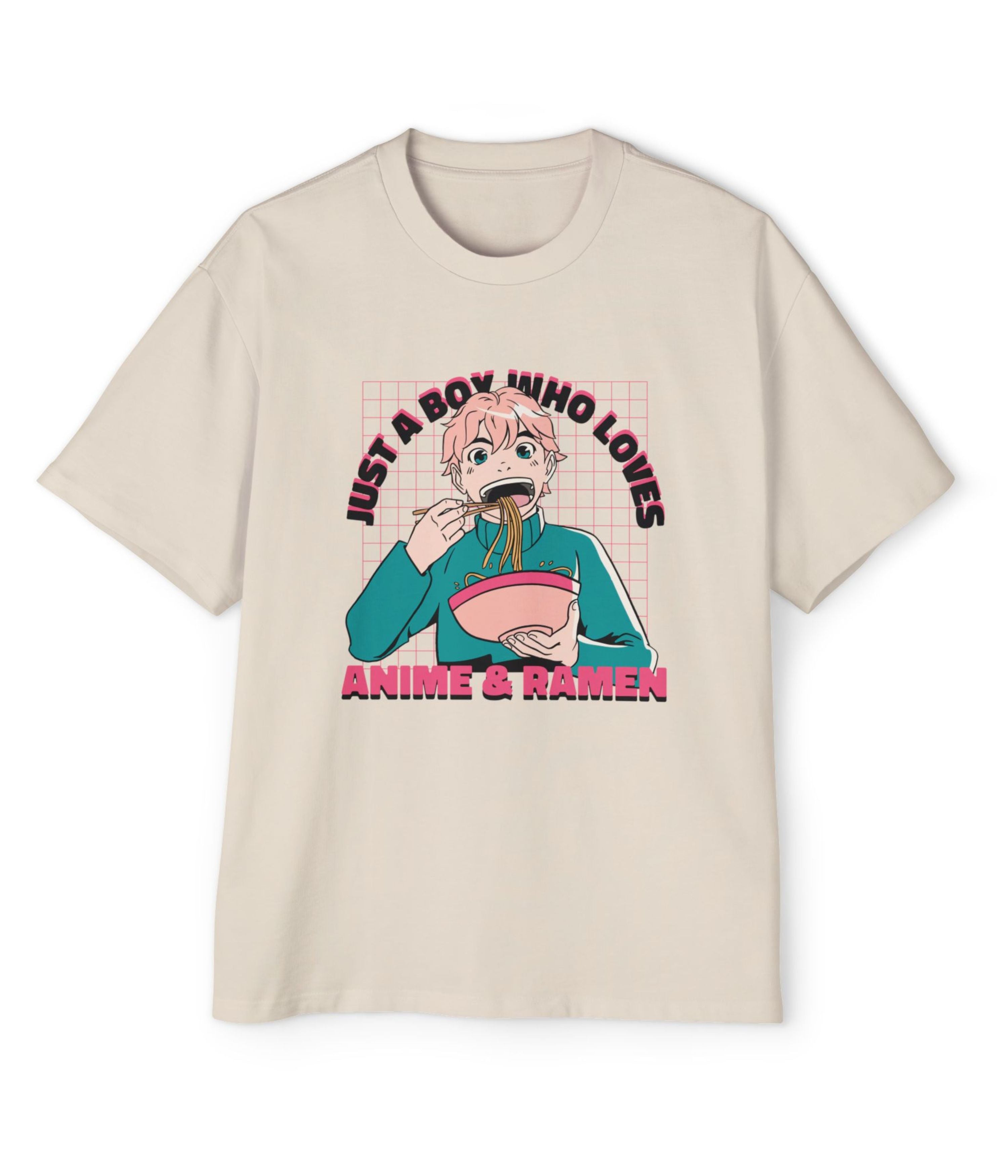 Just A Boy Who loves Anime And Ramen Men's Oversized Tee