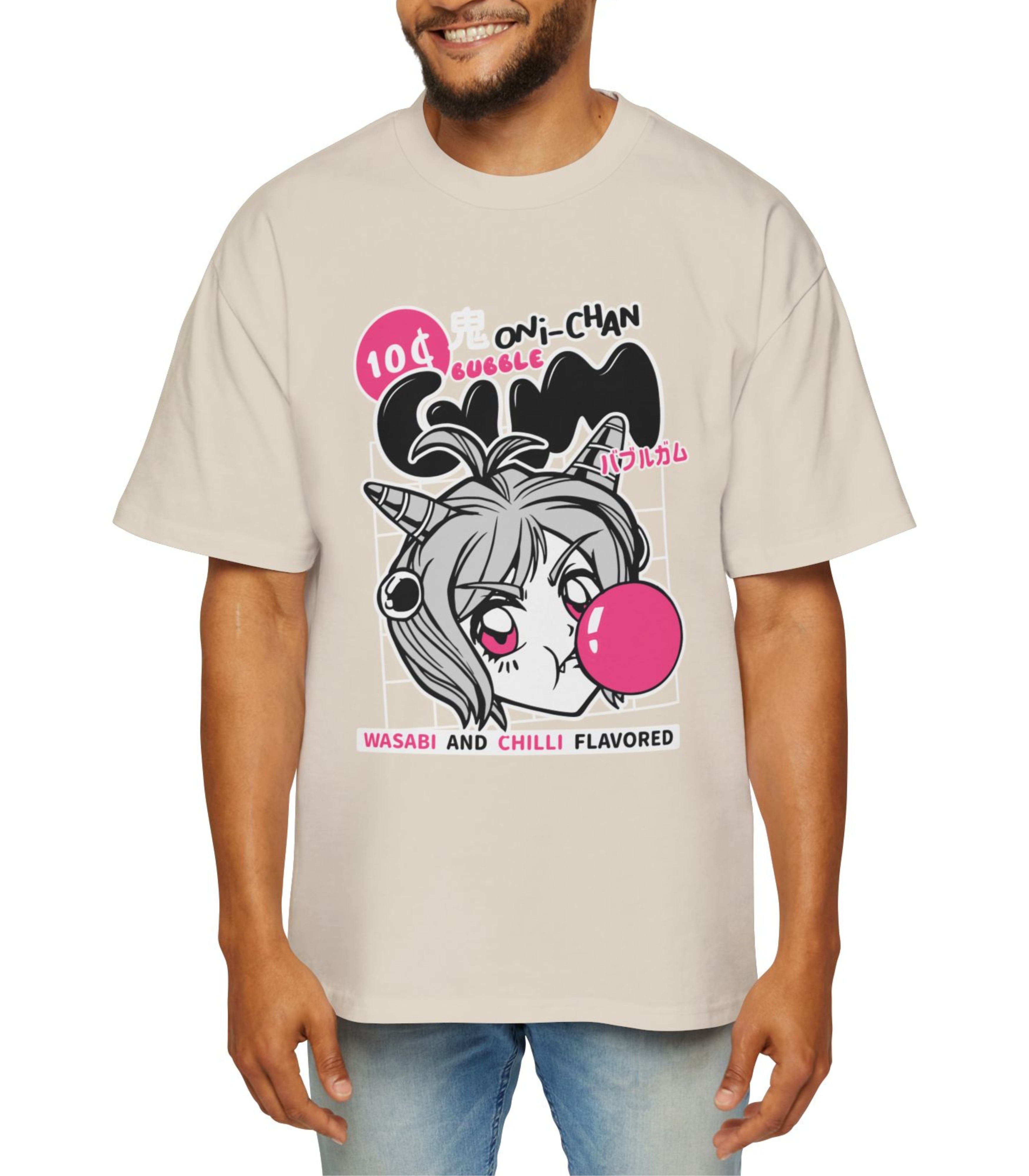 Oni Chan Bubble Wasabi And Chilli Flavored Men's Oversized Tee