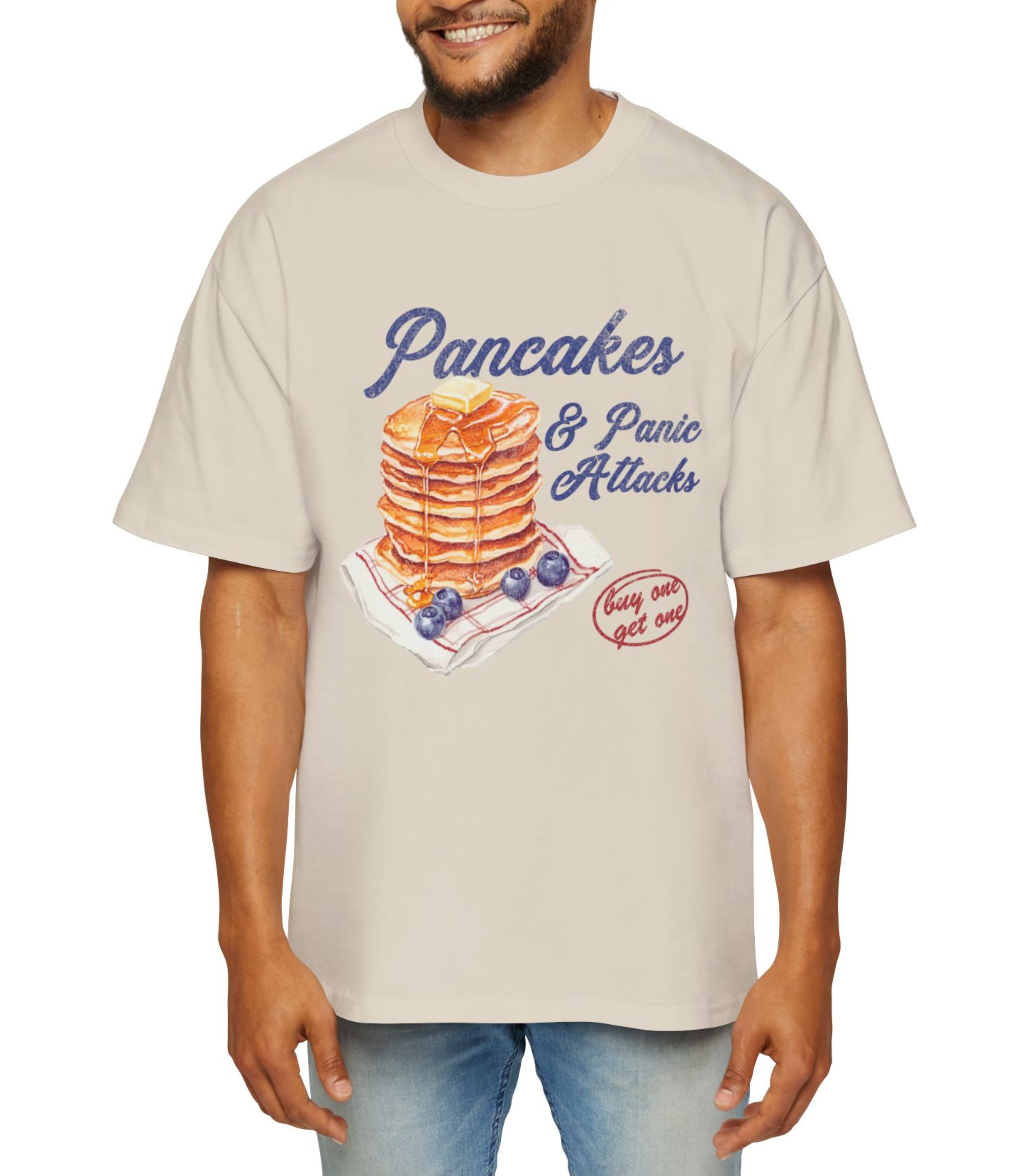 Pancakes Panic Men's Oversized Tee