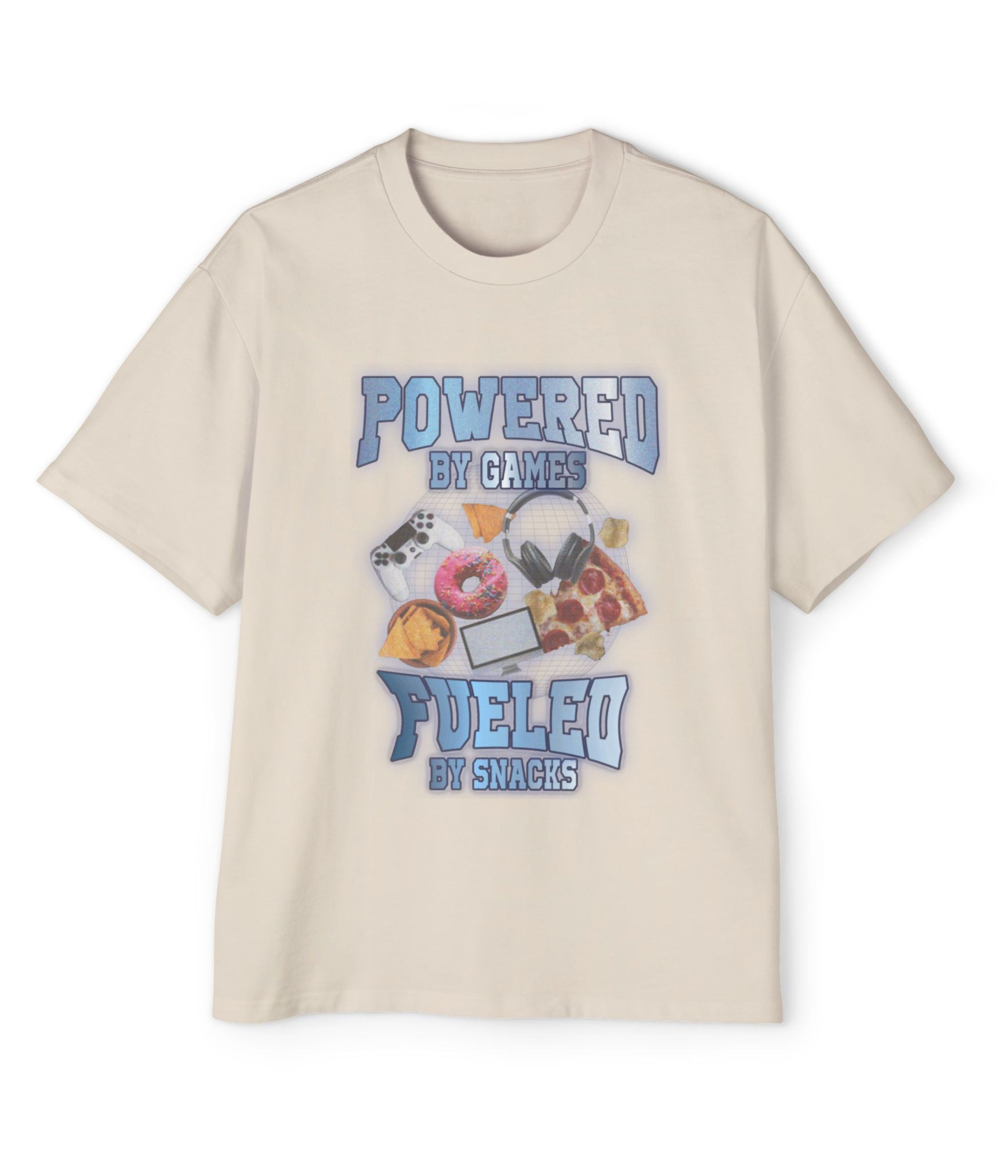 Powered By Games Fueled By Snacks Men's Oversized Tee