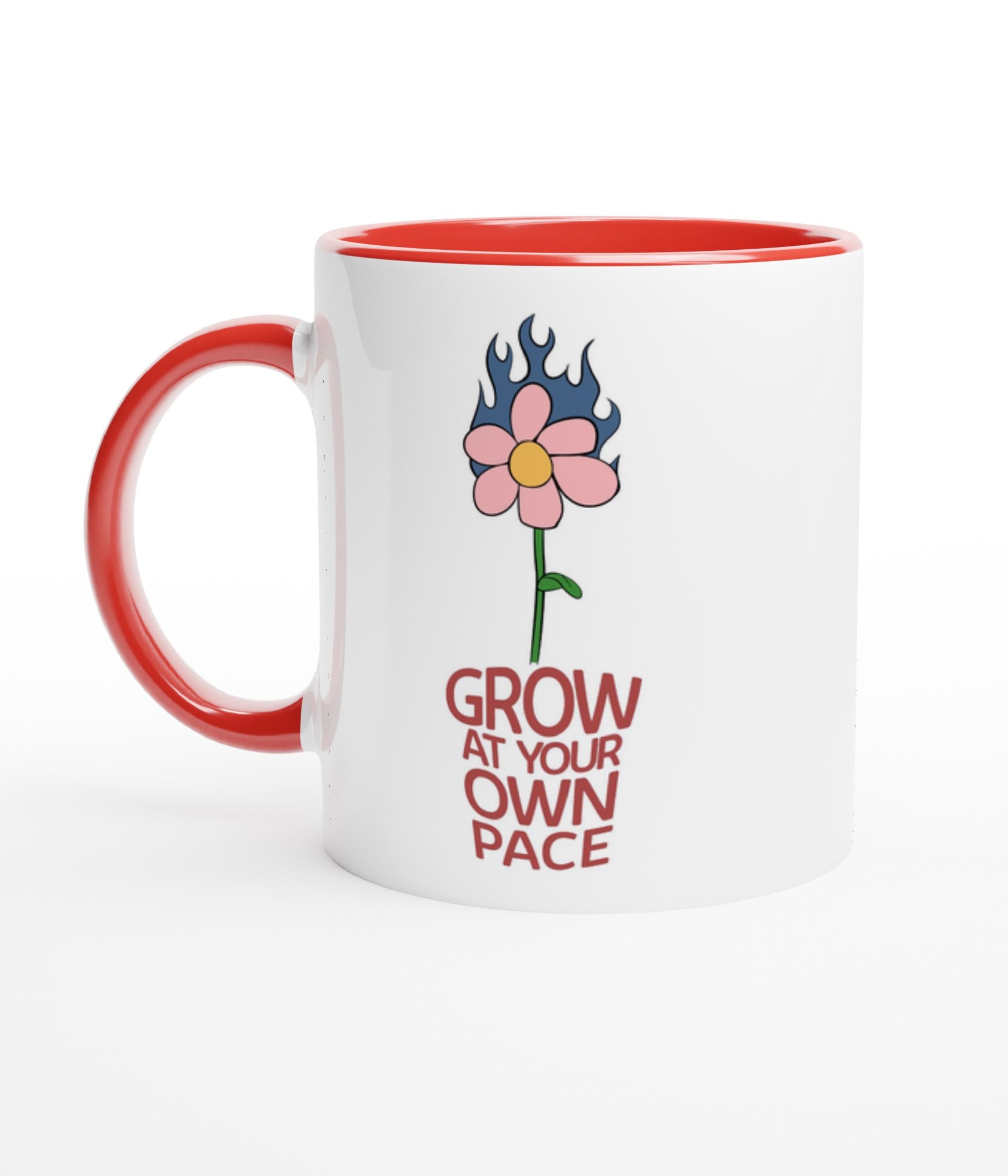 Grow At Your Pace White Mug With Colour Inside