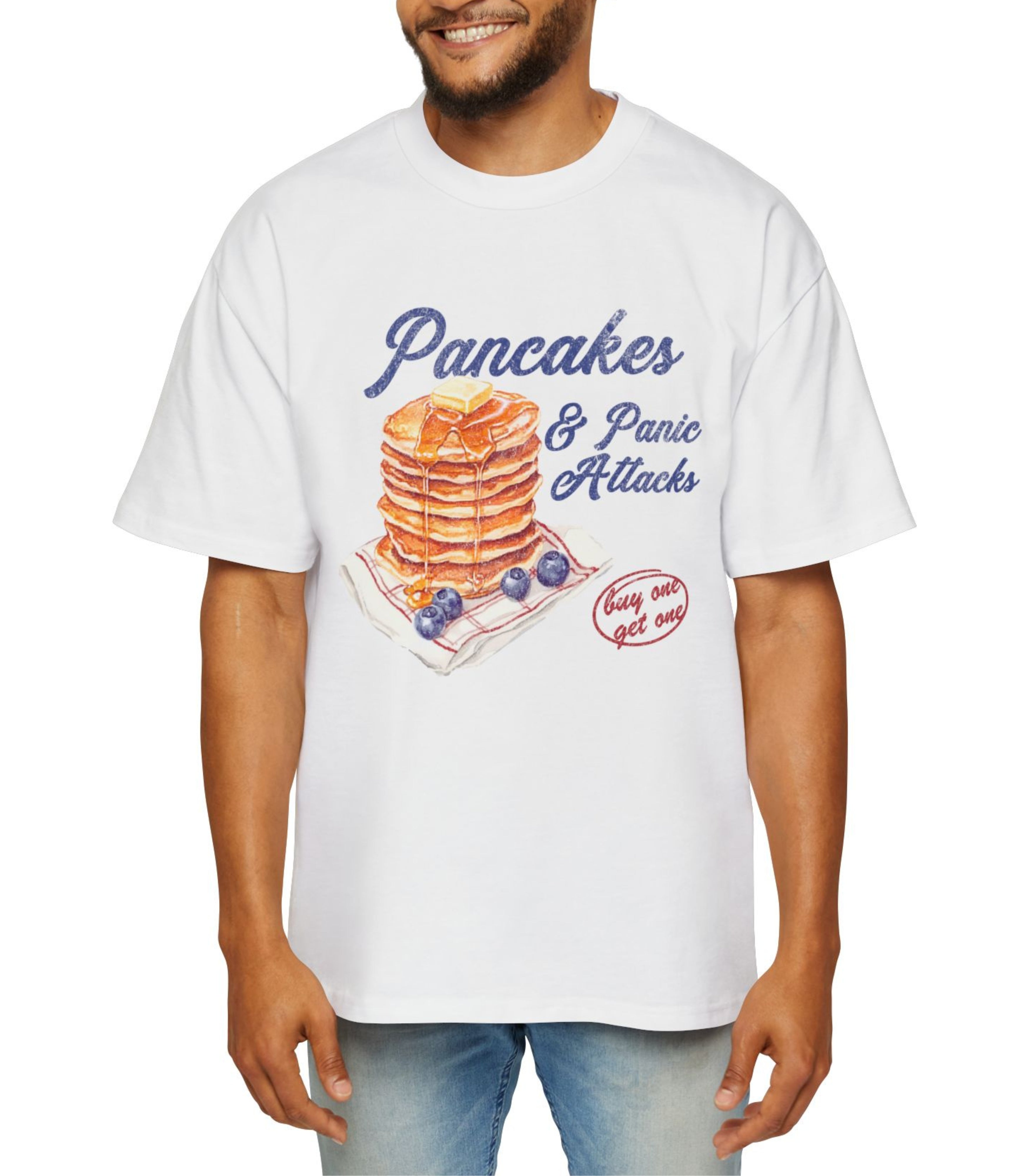 Pancakes Panic Men's Oversized Tee
