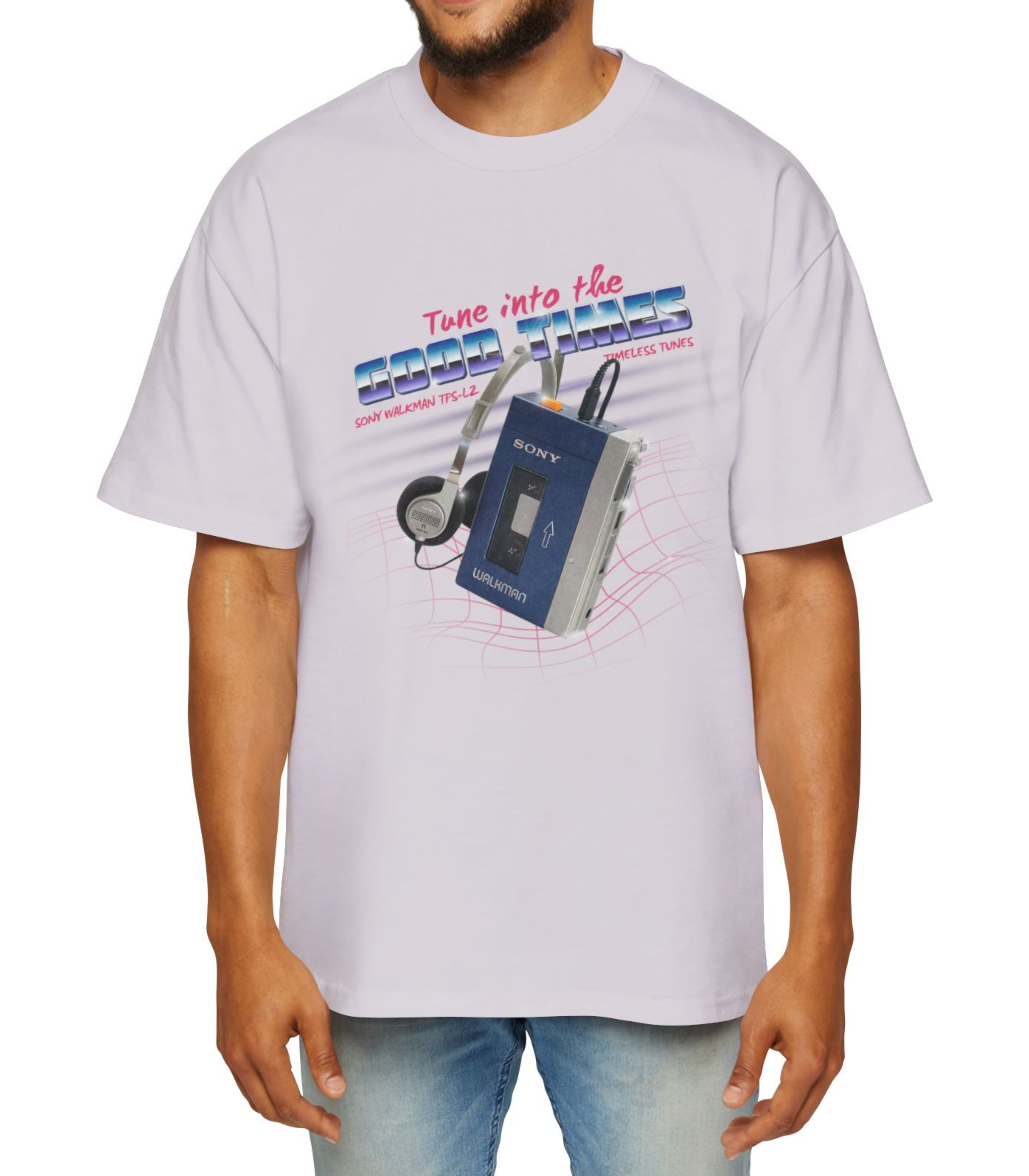 Retro Walkman Tune Into The Good Times Men's Oversized Tee