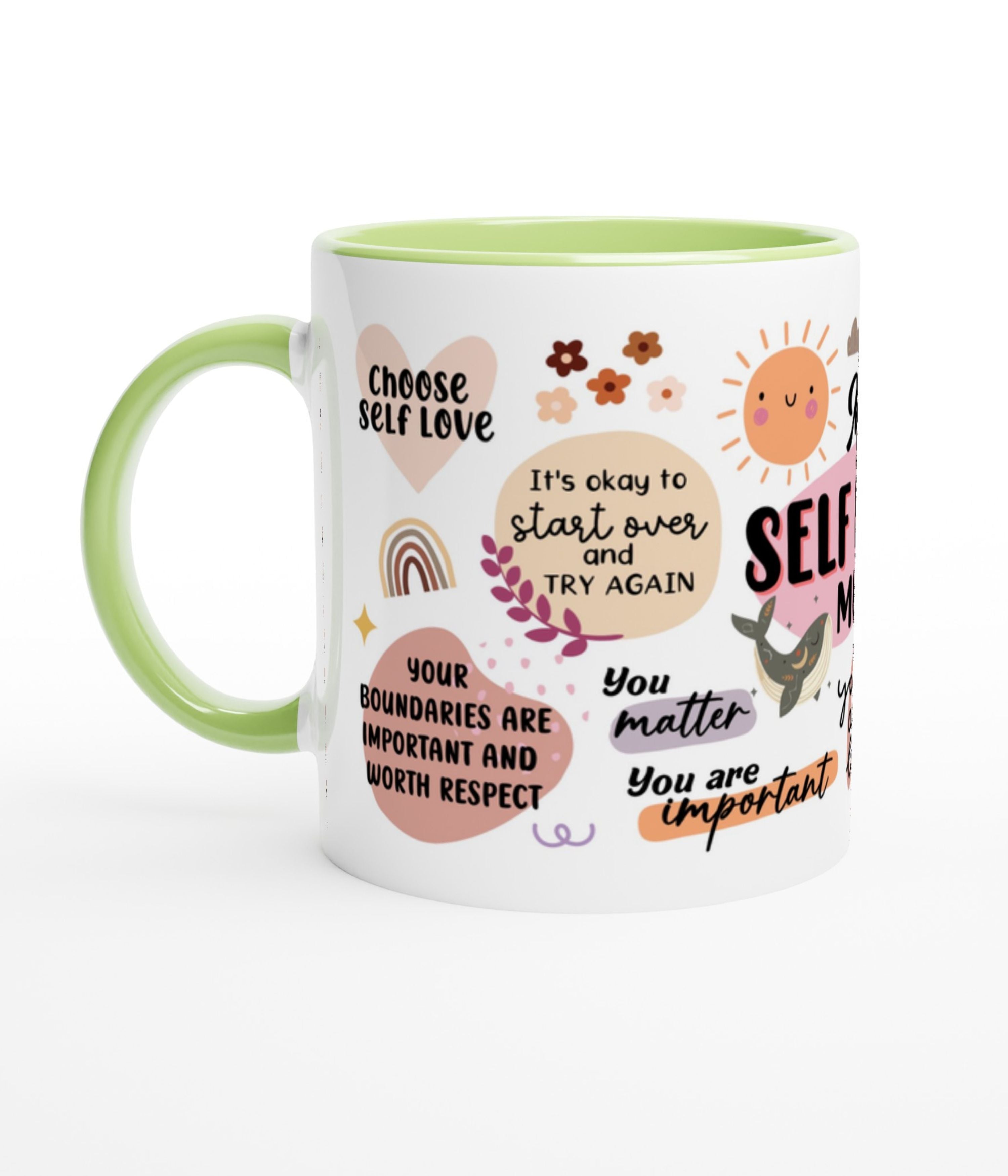My Self Love White Mug With Colour Inside