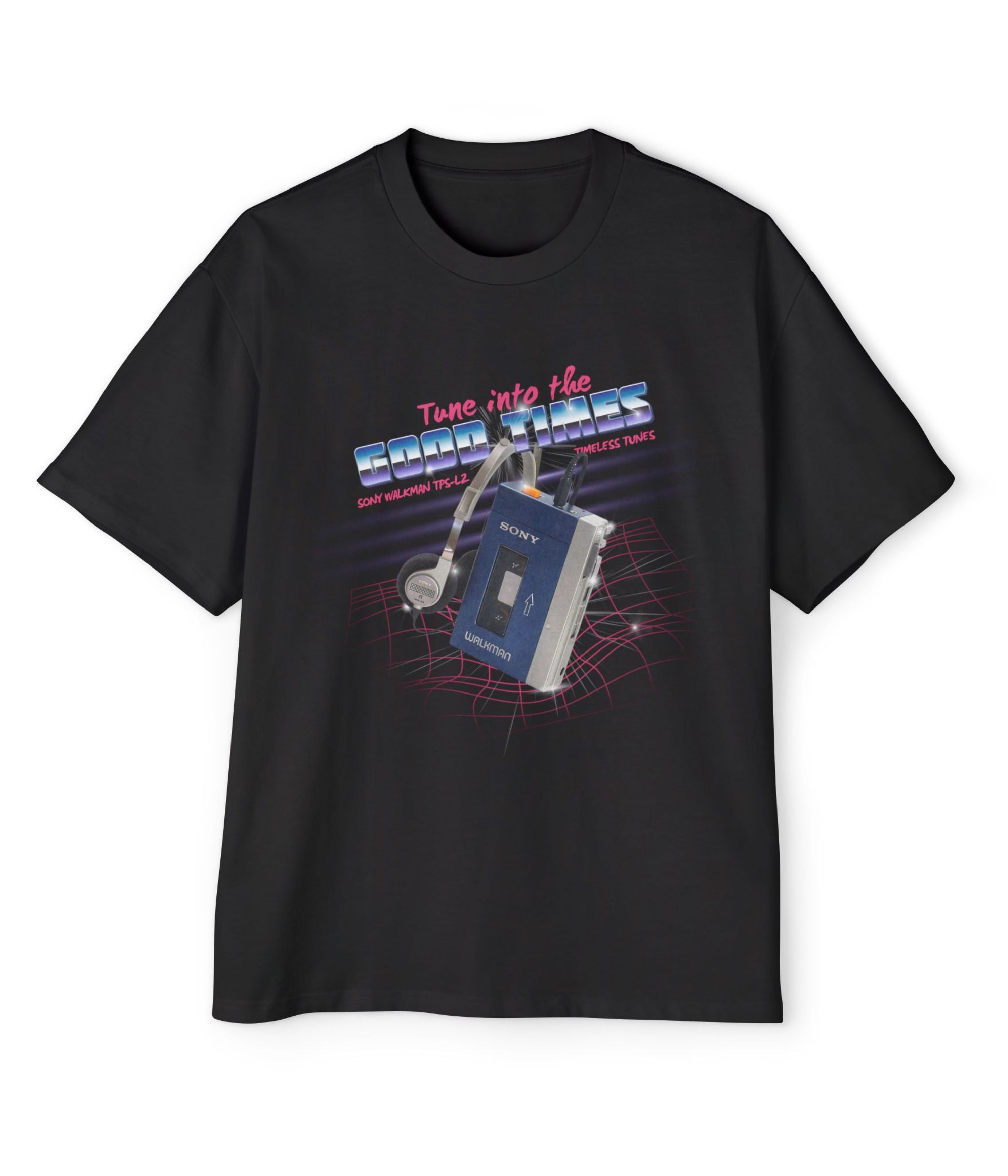 Retro Walkman Tune Into The Good Times Men's Oversized Tee