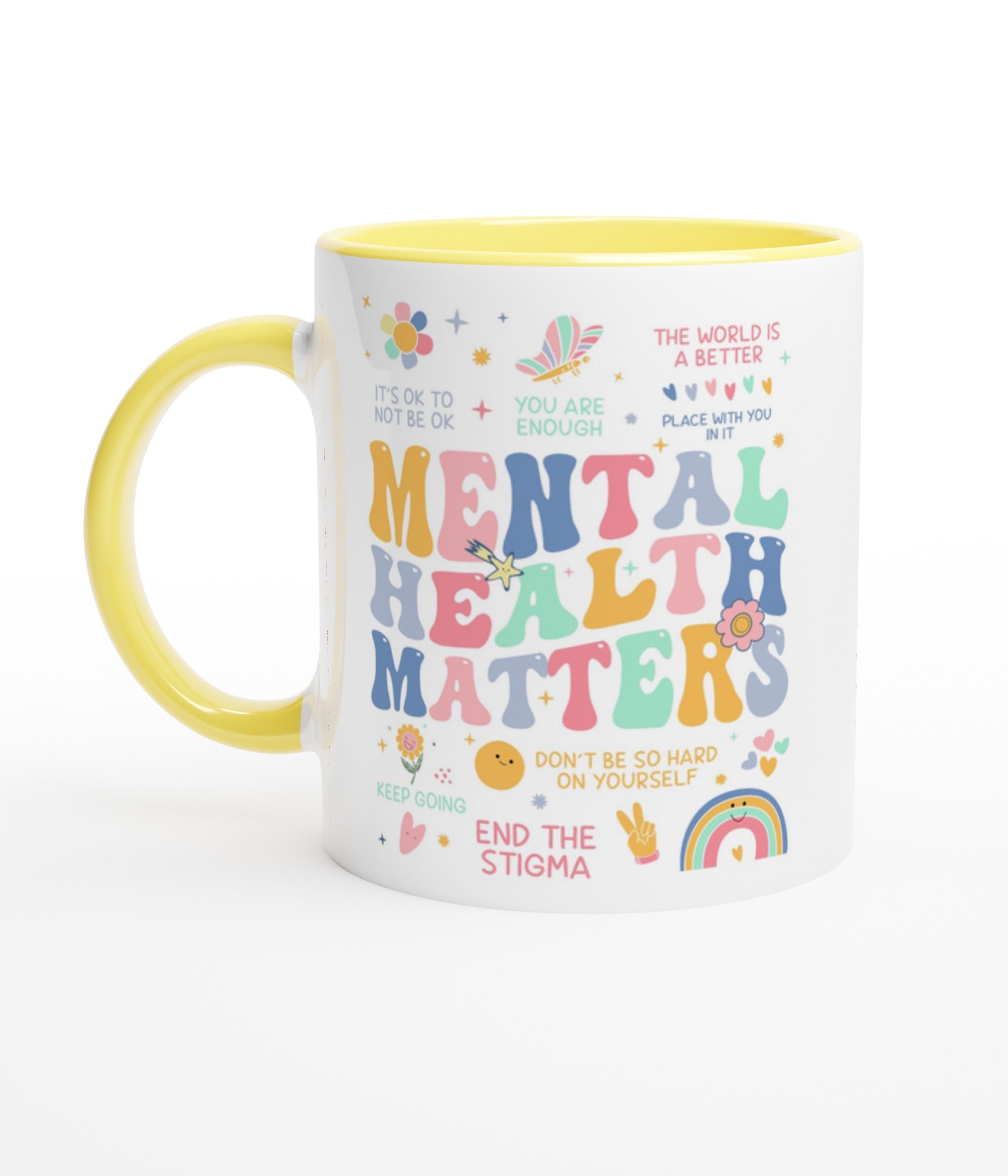 Mental Health Matters White Mug With Colour Inside