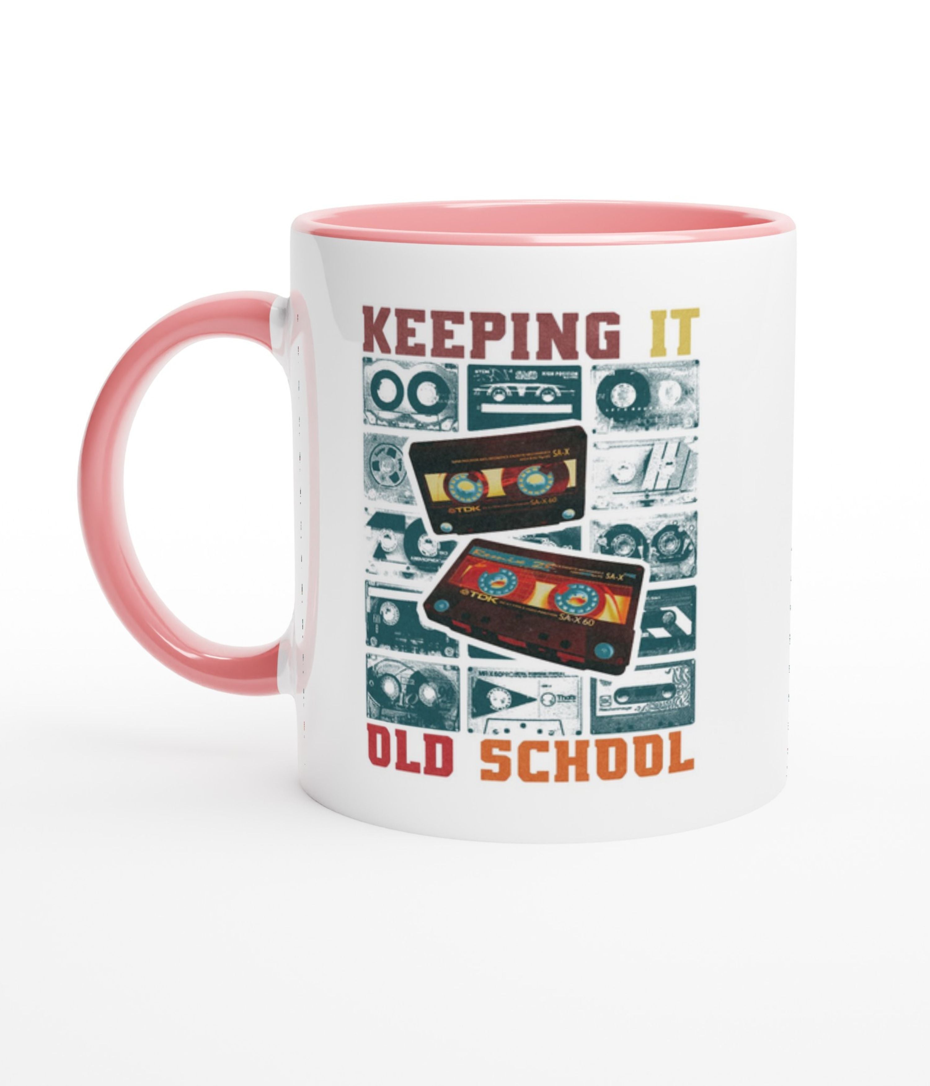Keep It Old School White Mug With Colour Inside
