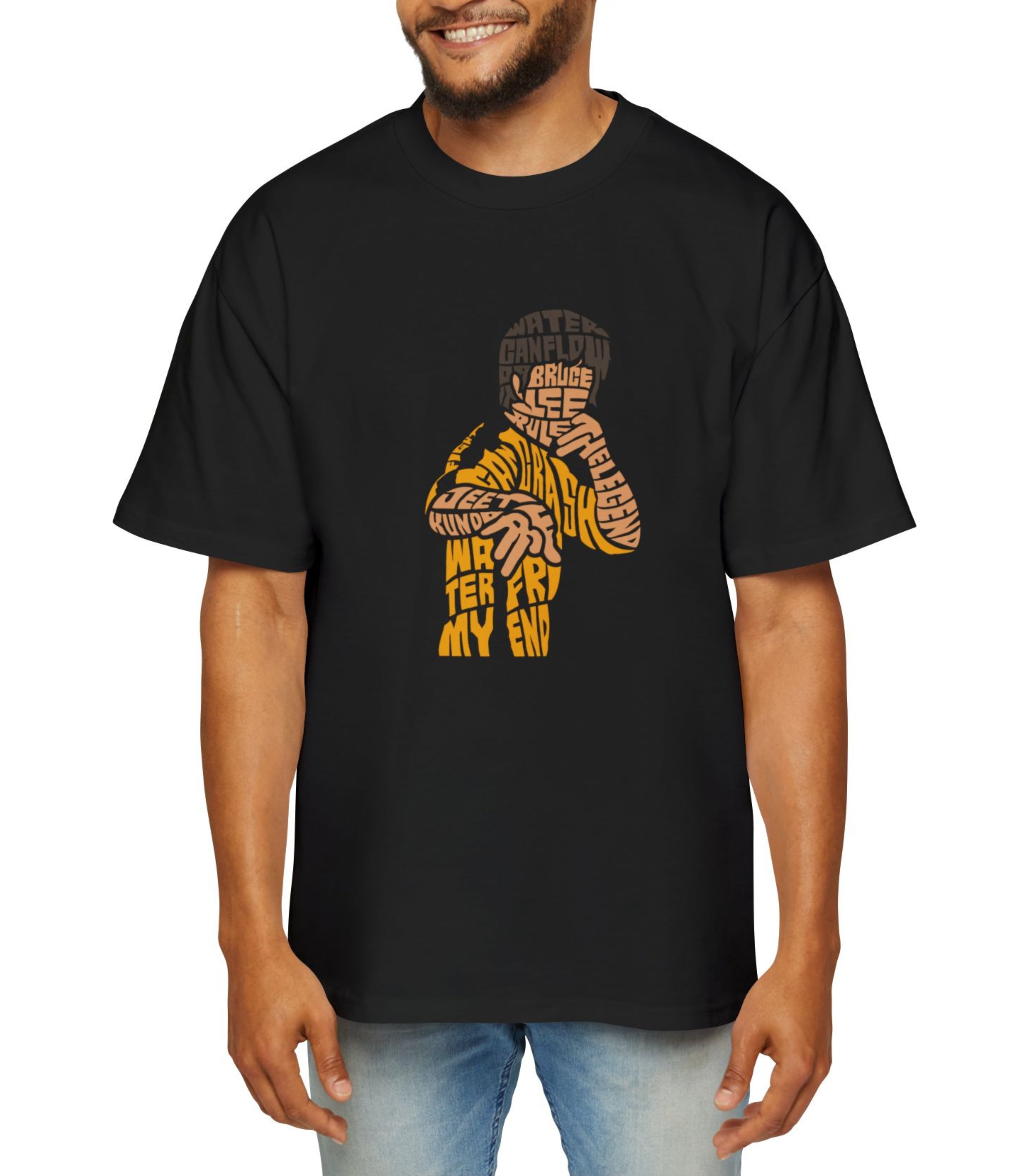Bruce Lee Typography Men's Oversized Tee