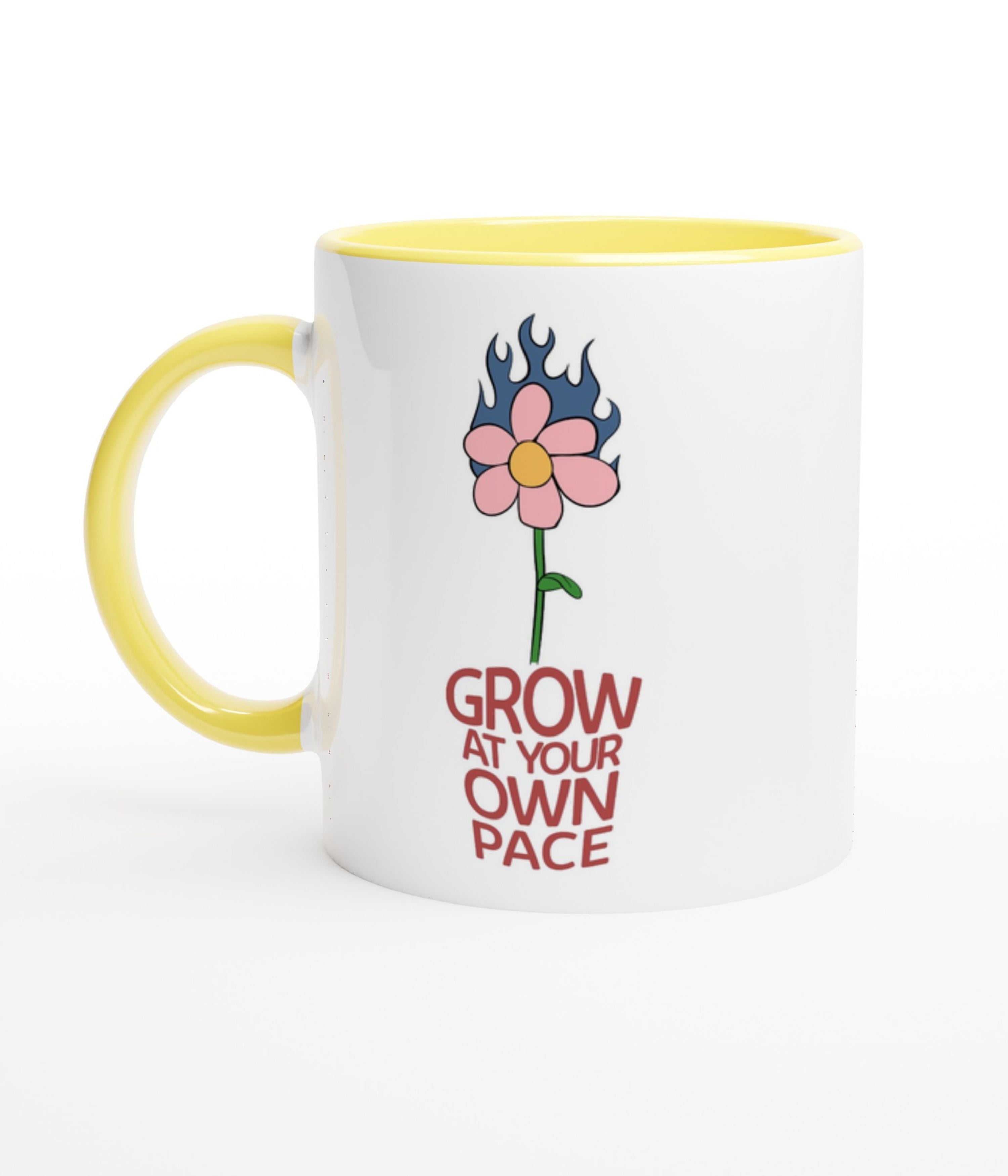 Grow At Your Pace White Mug With Colour Inside