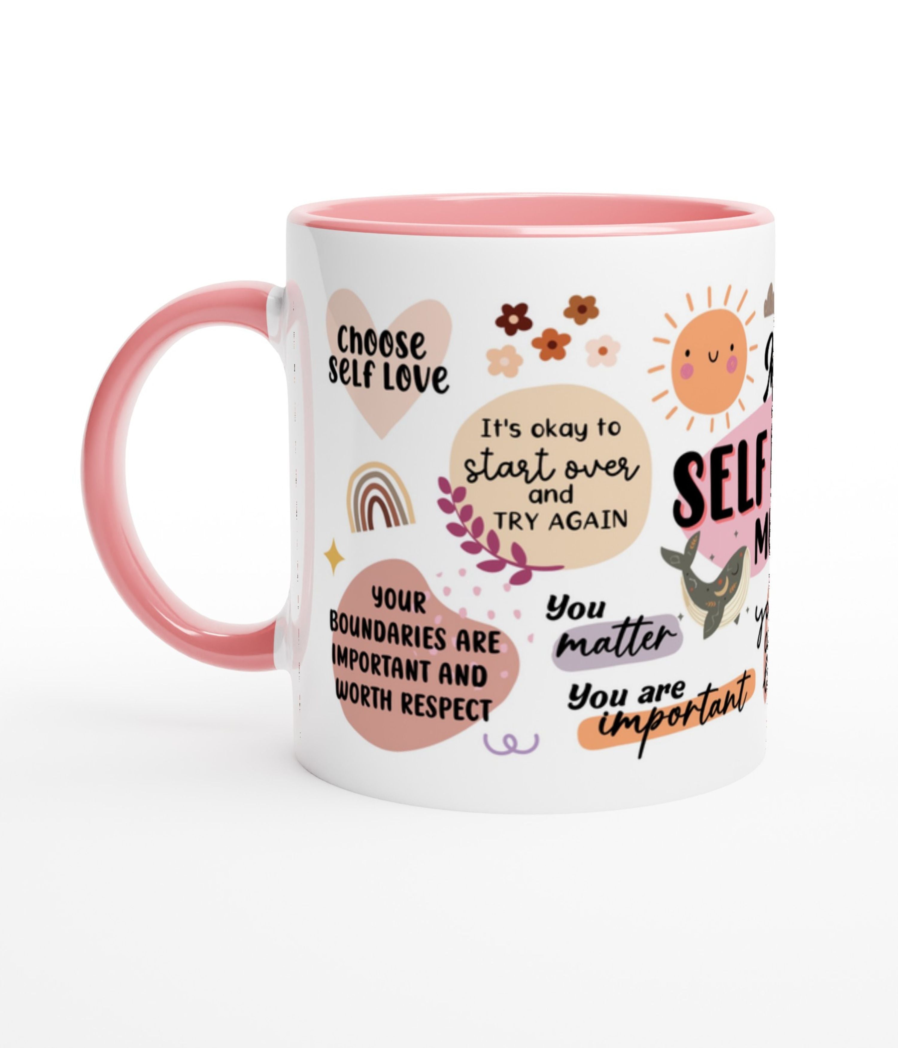 My Self Love White Mug With Colour Inside