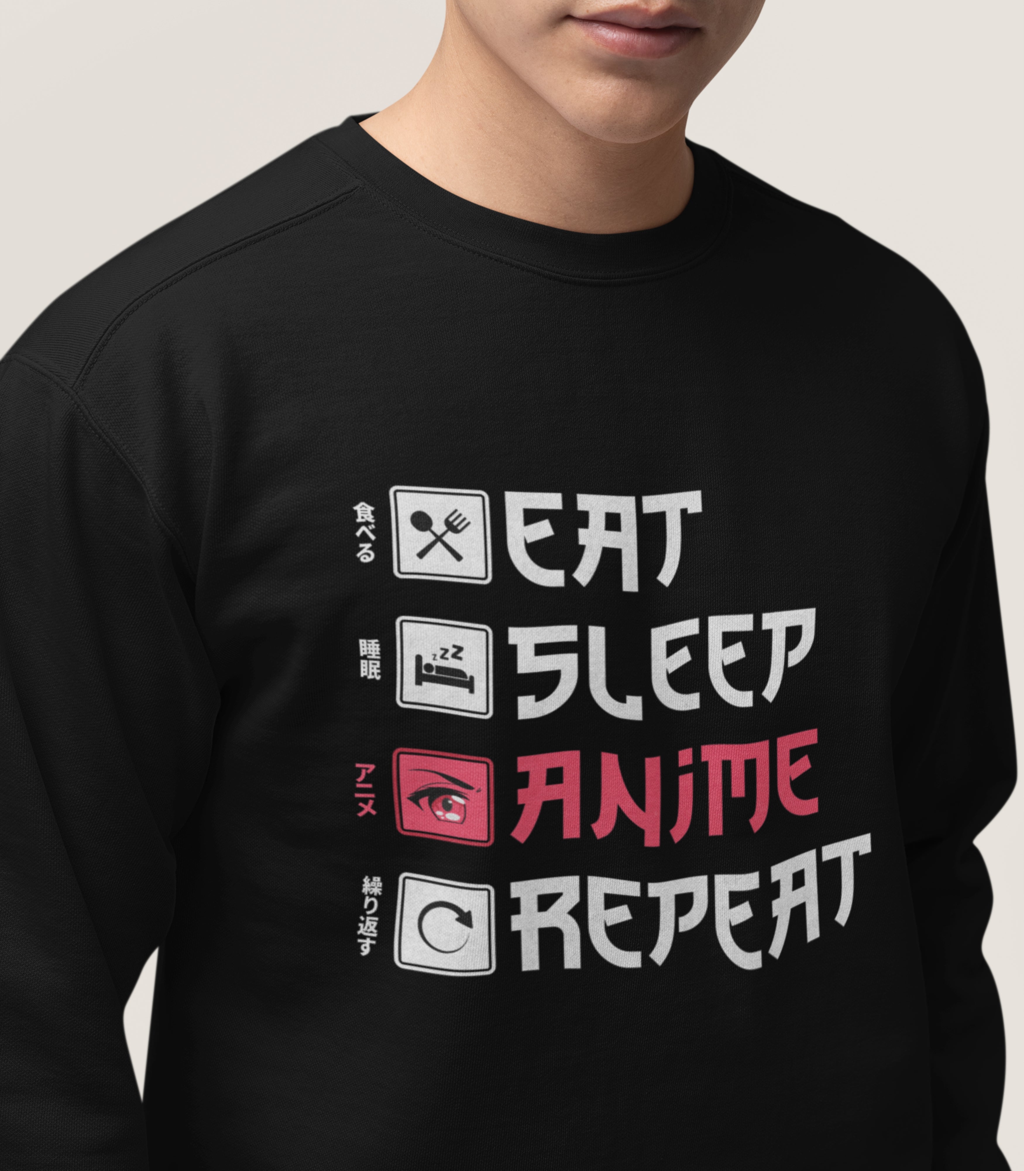 Eat Sleep Anime Repeat Sweatshirt