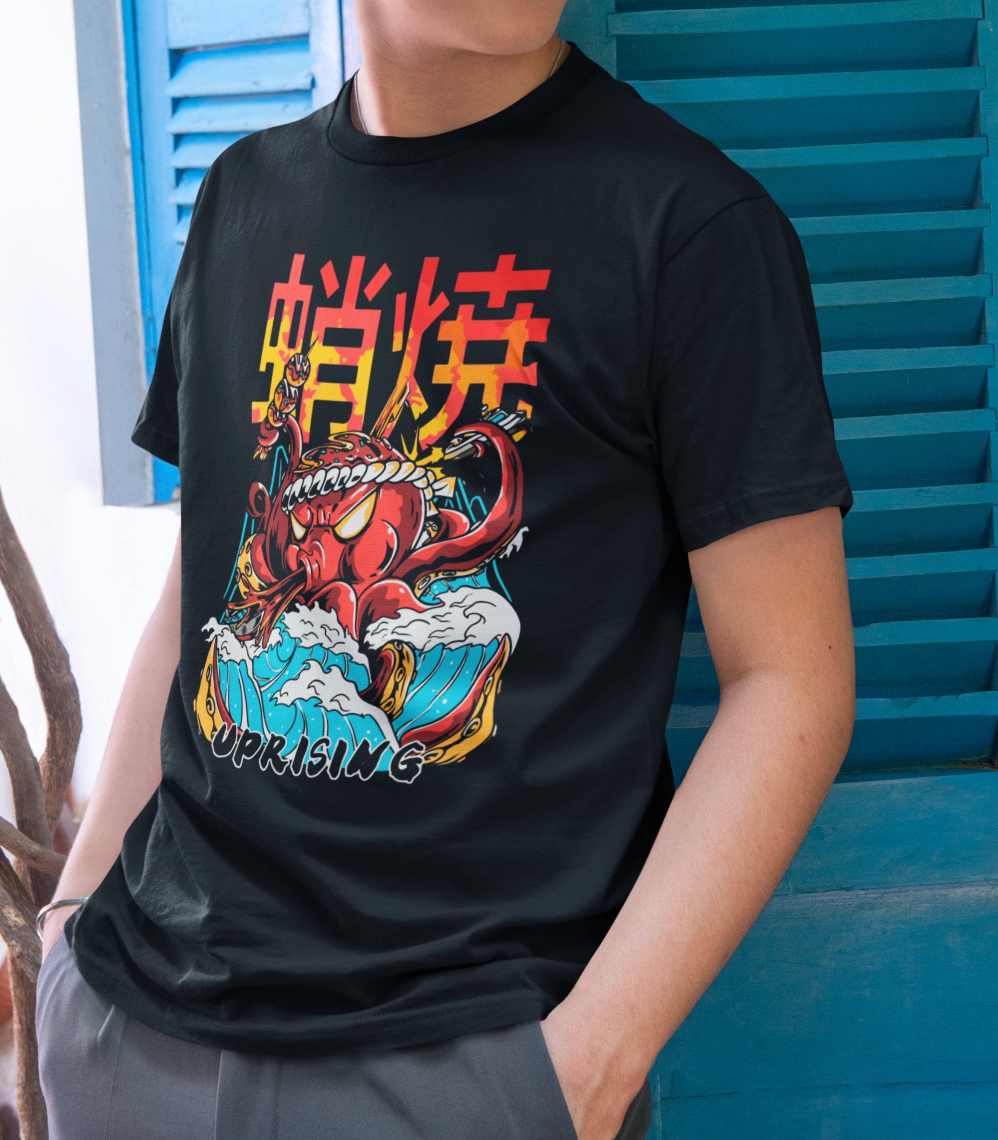 Uprising Octopus: Retro Japanese T-Shirt