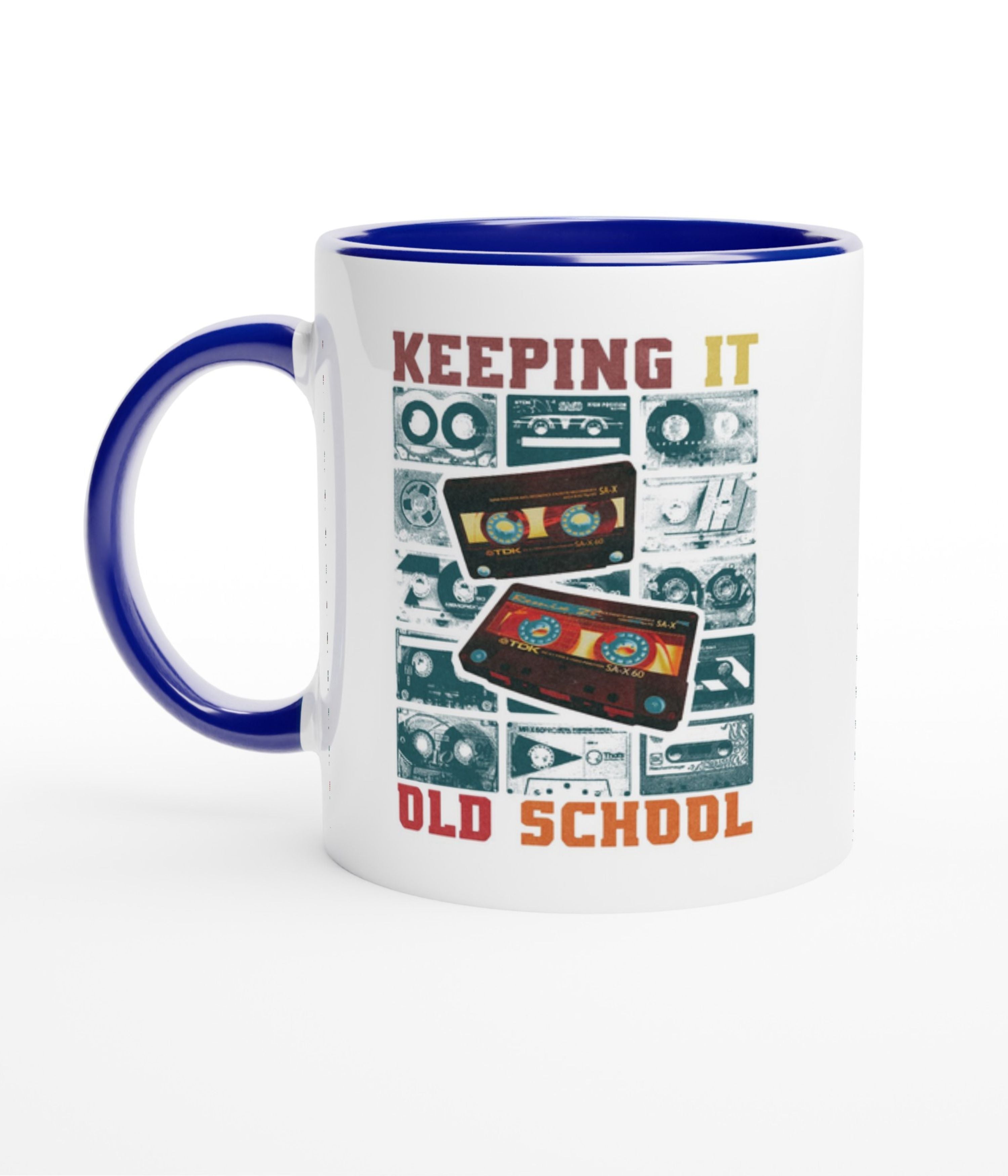 Keep It Old School White Mug With Colour Inside