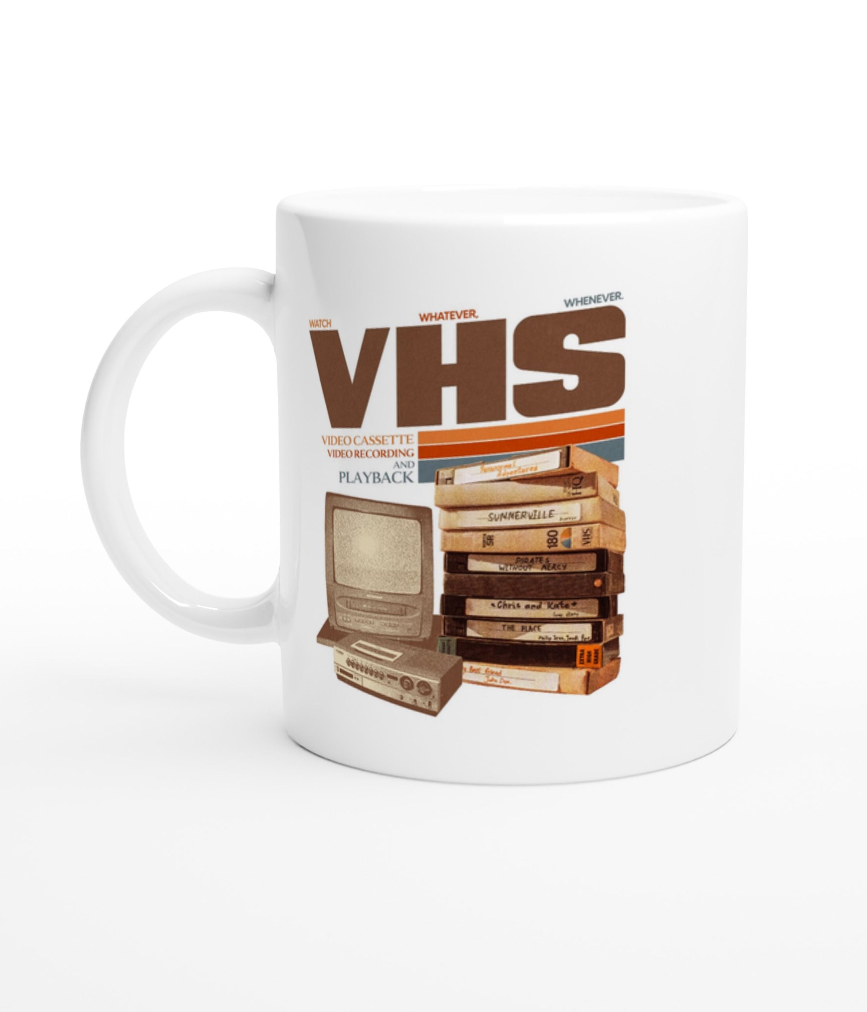 Vintage VHS Tapes White Mug