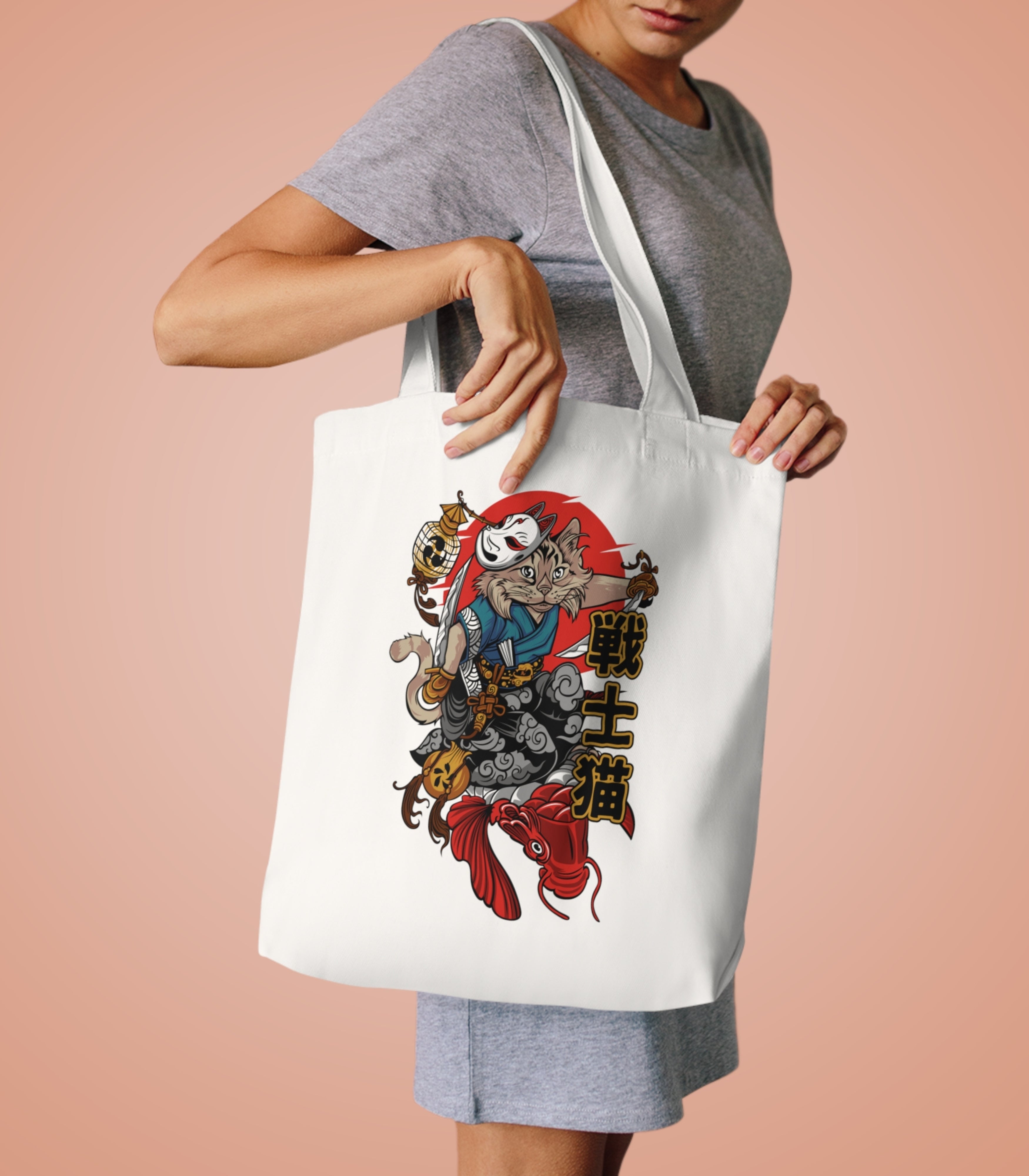 Samur-Neko Warrior Tote Bag