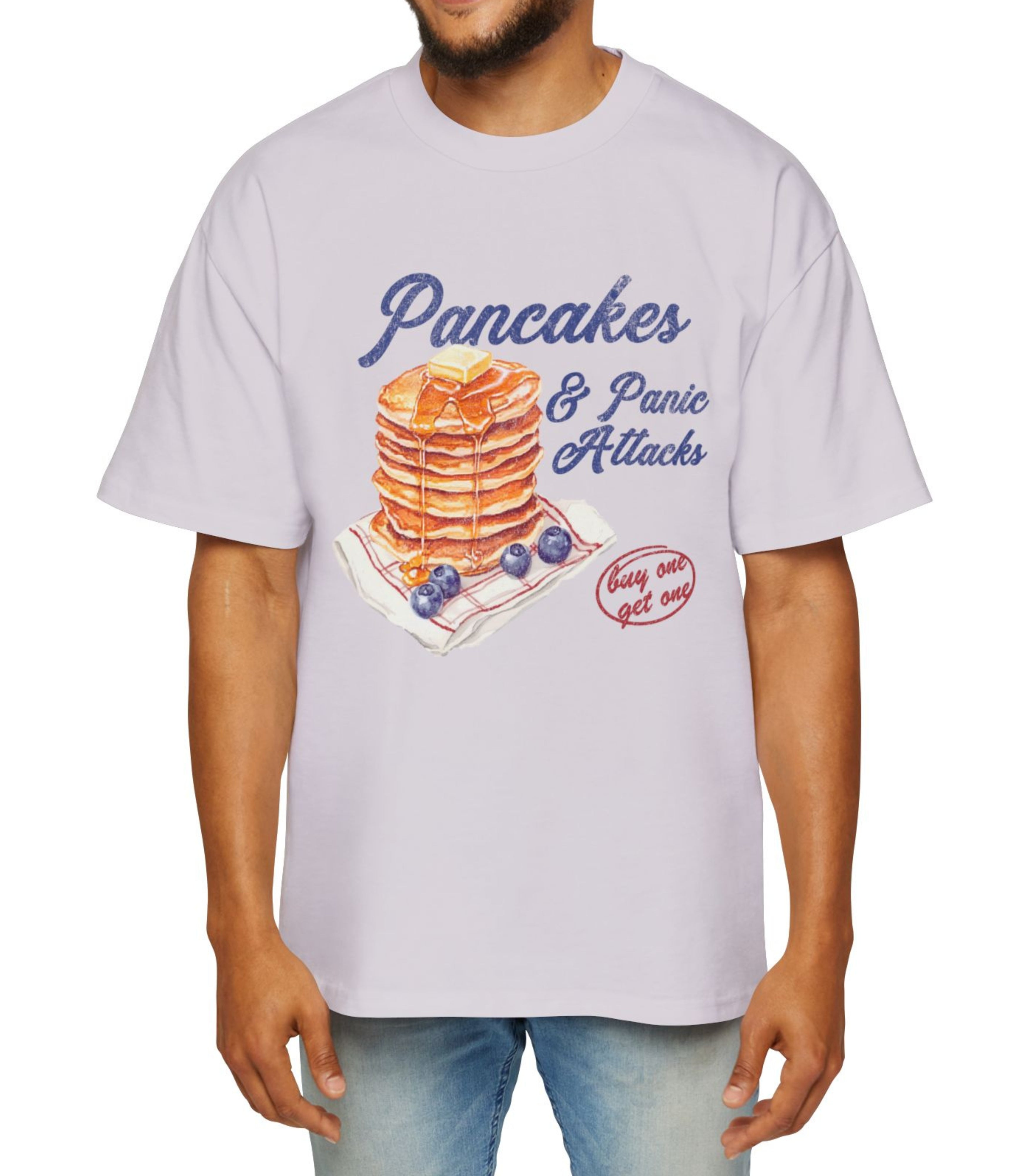 Pancakes Panic Men's Oversized Tee