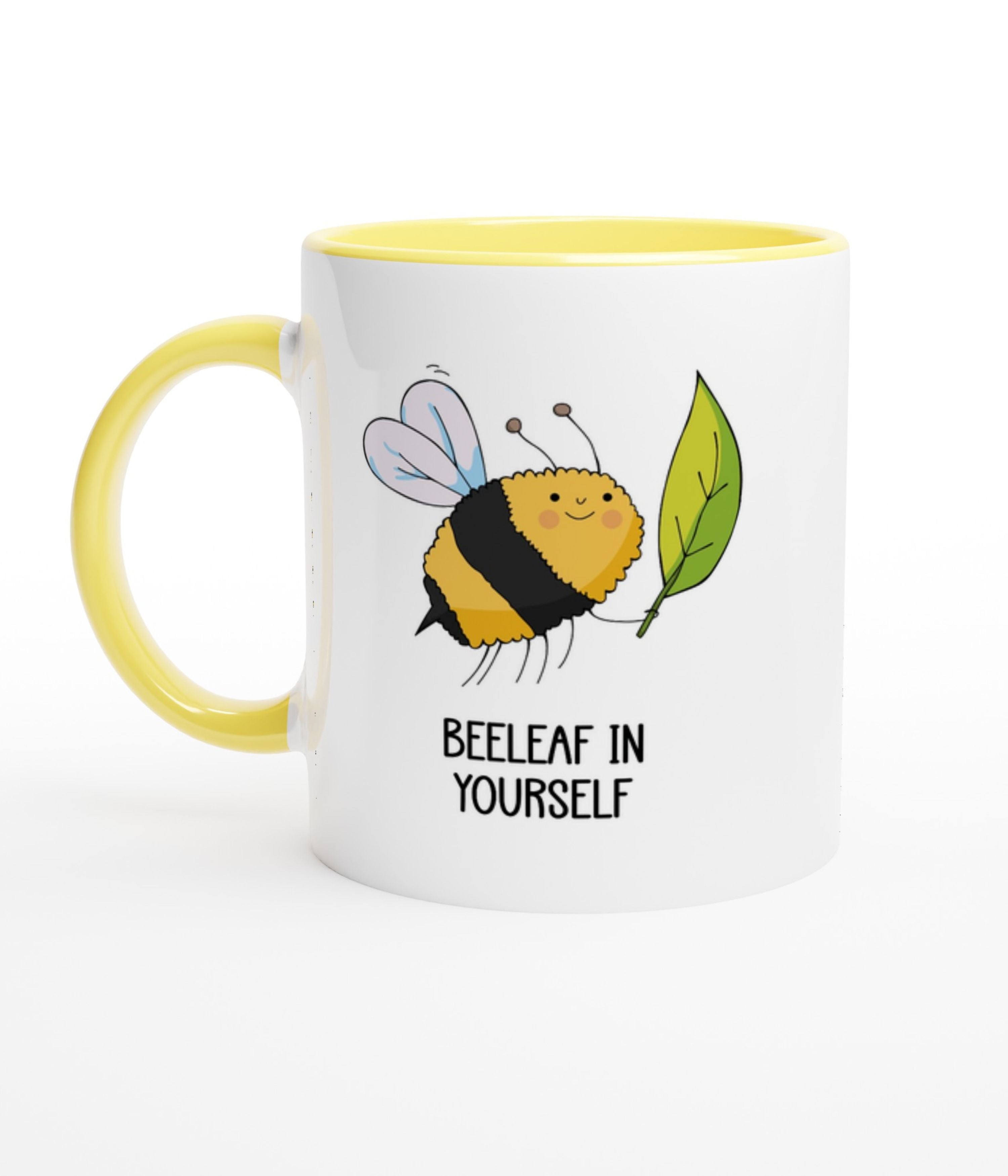 Beeleaf In Yourself White Mug with Colour Inside