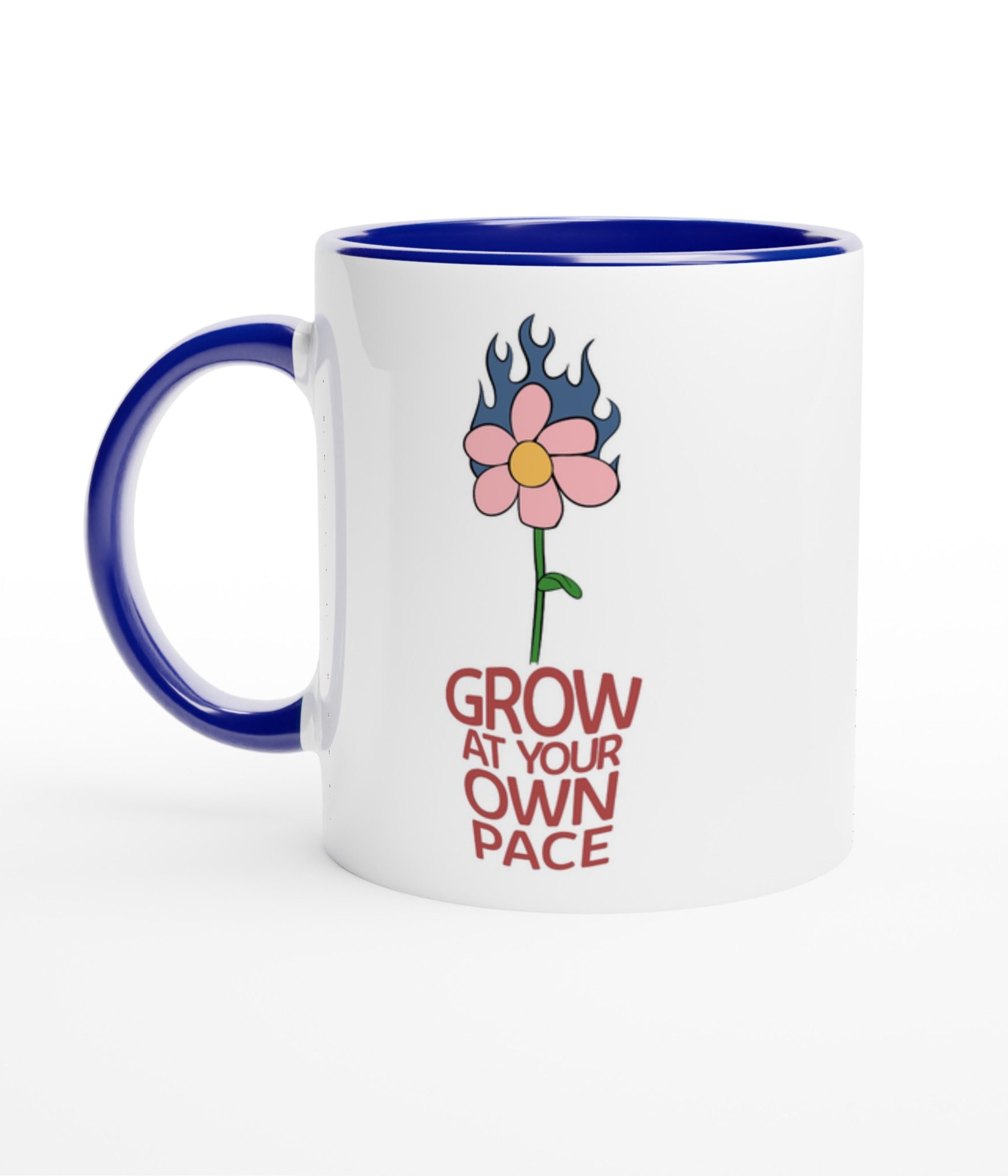 Grow At Your Pace White Mug With Colour Inside