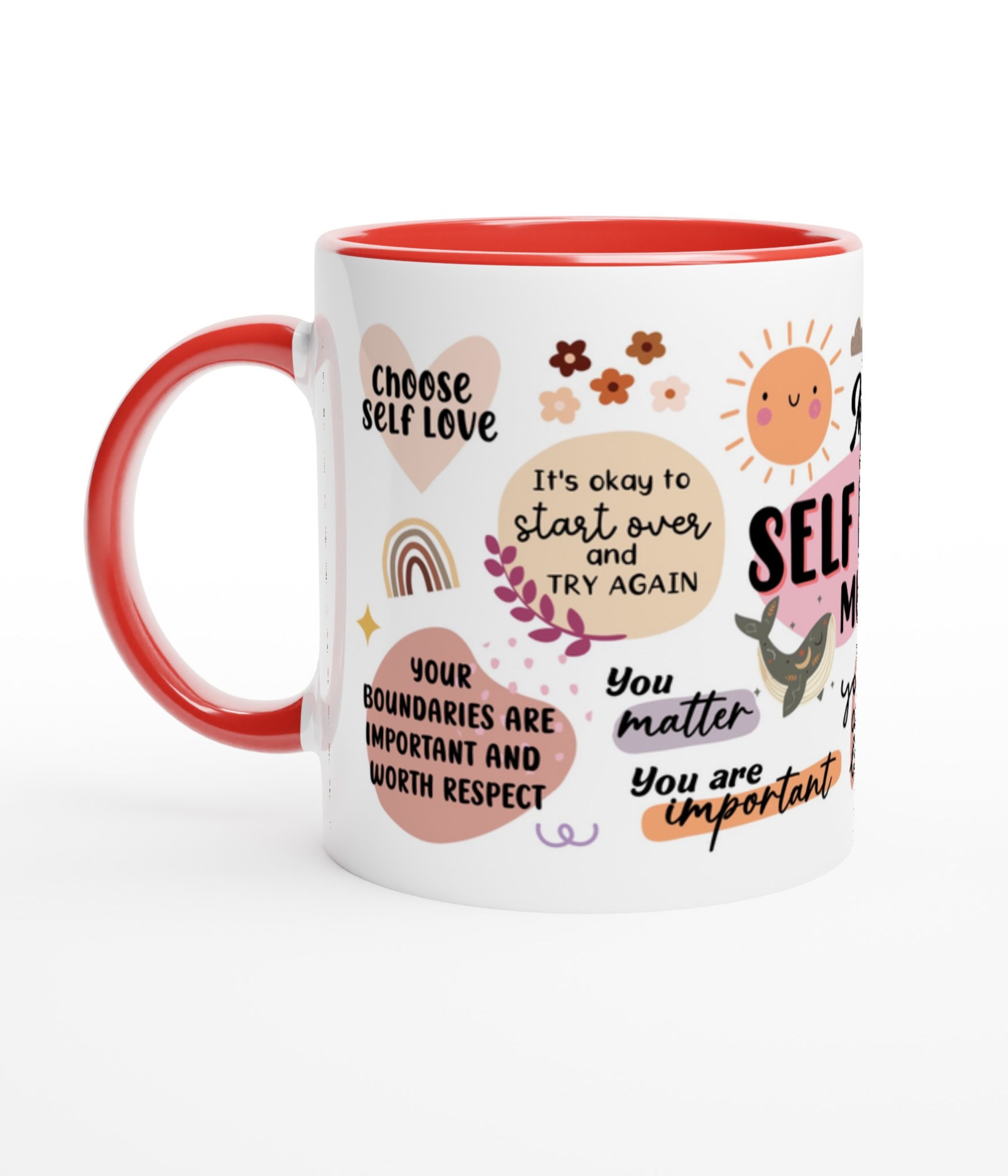 My Self Love White Mug With Colour Inside