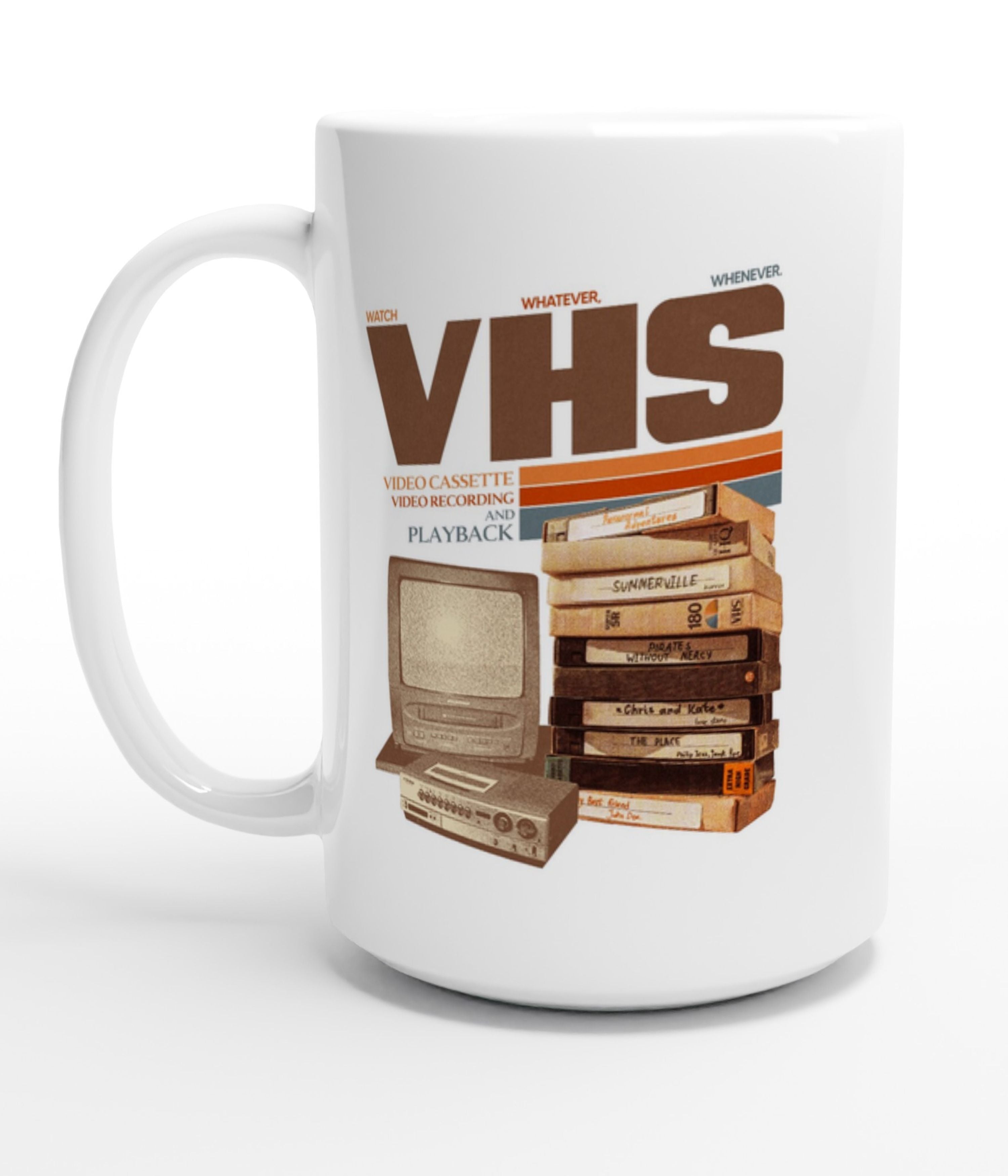 Vintage VHS Tapes White 15oz Mug