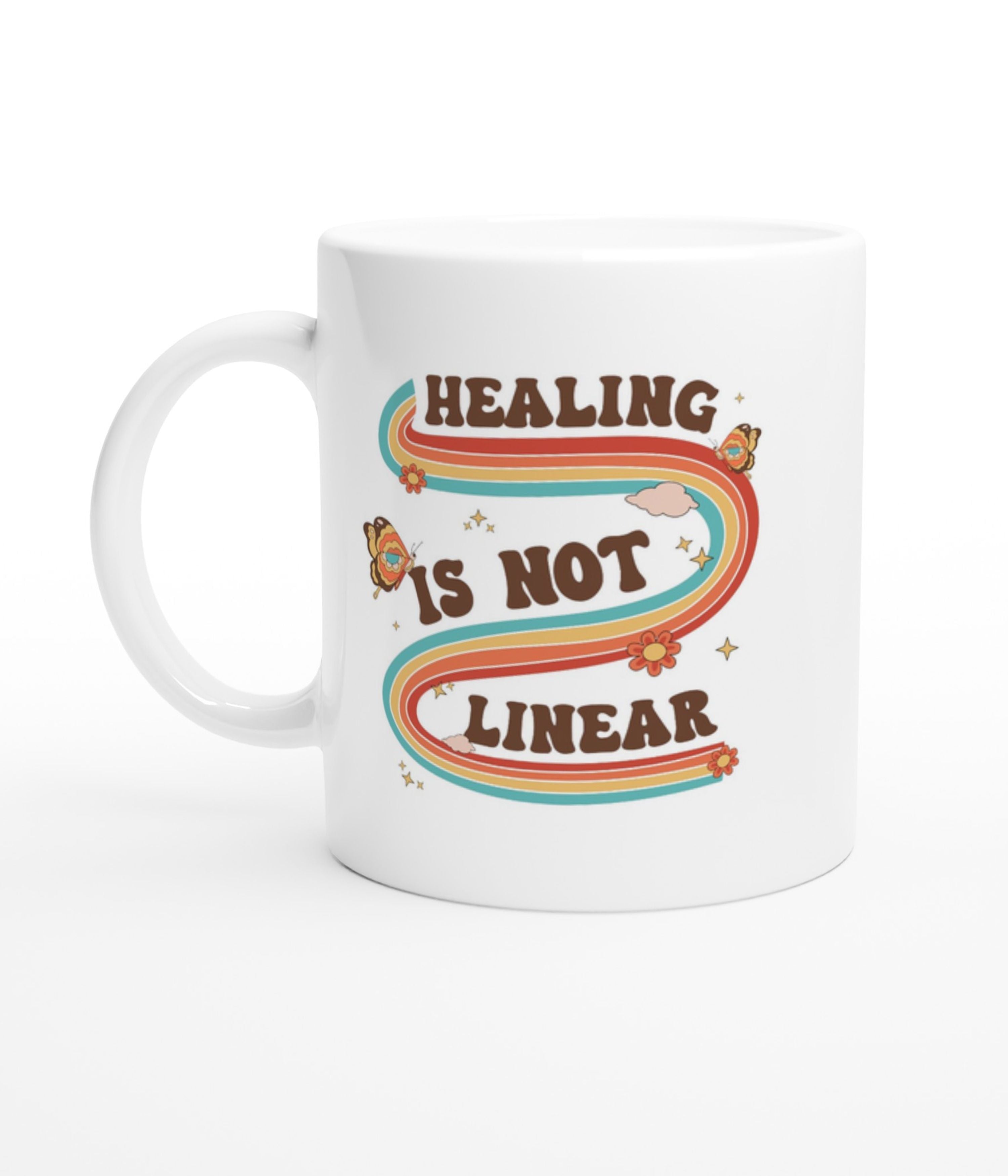 Healing Is Not Linear White Mug