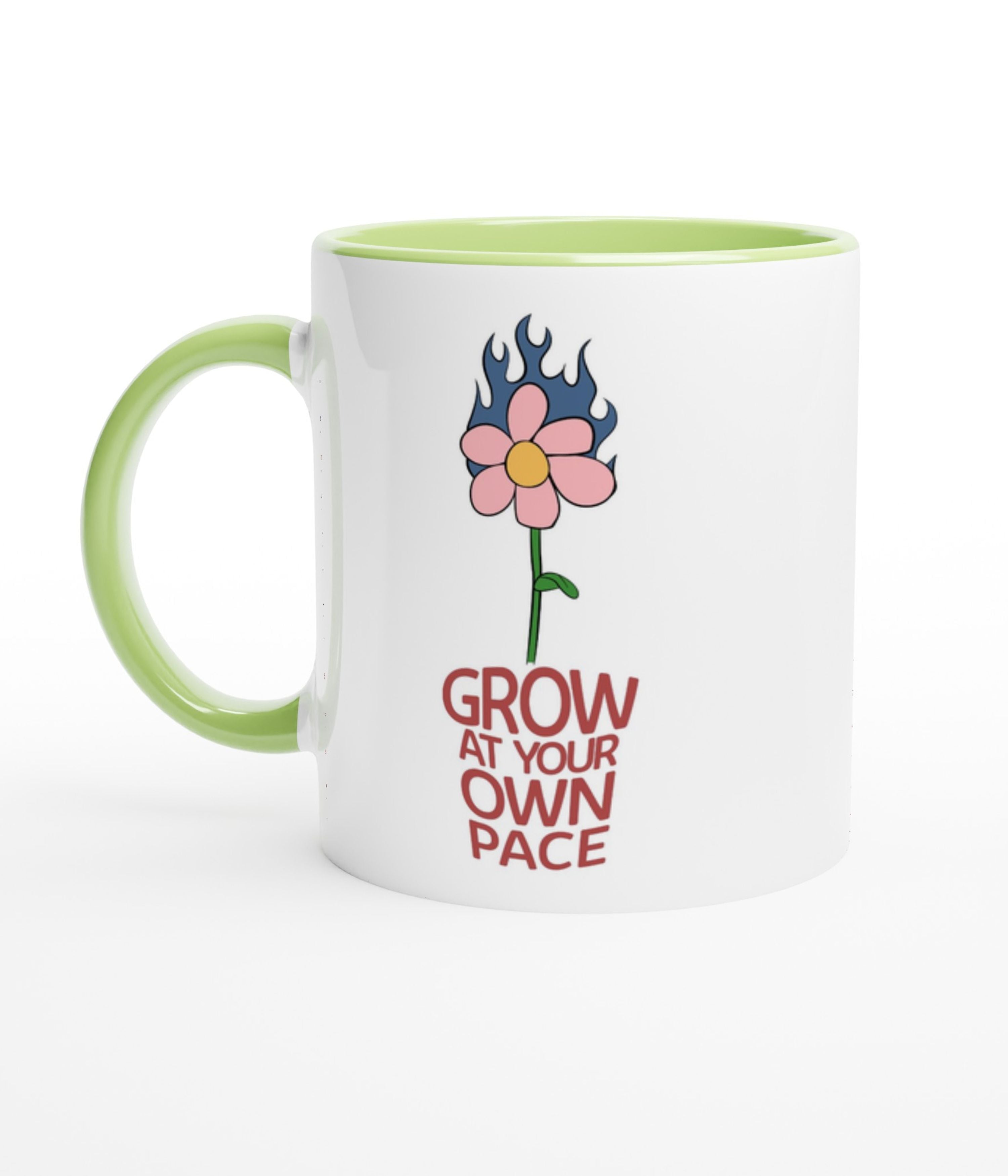 Grow At Your Pace White Mug With Colour Inside