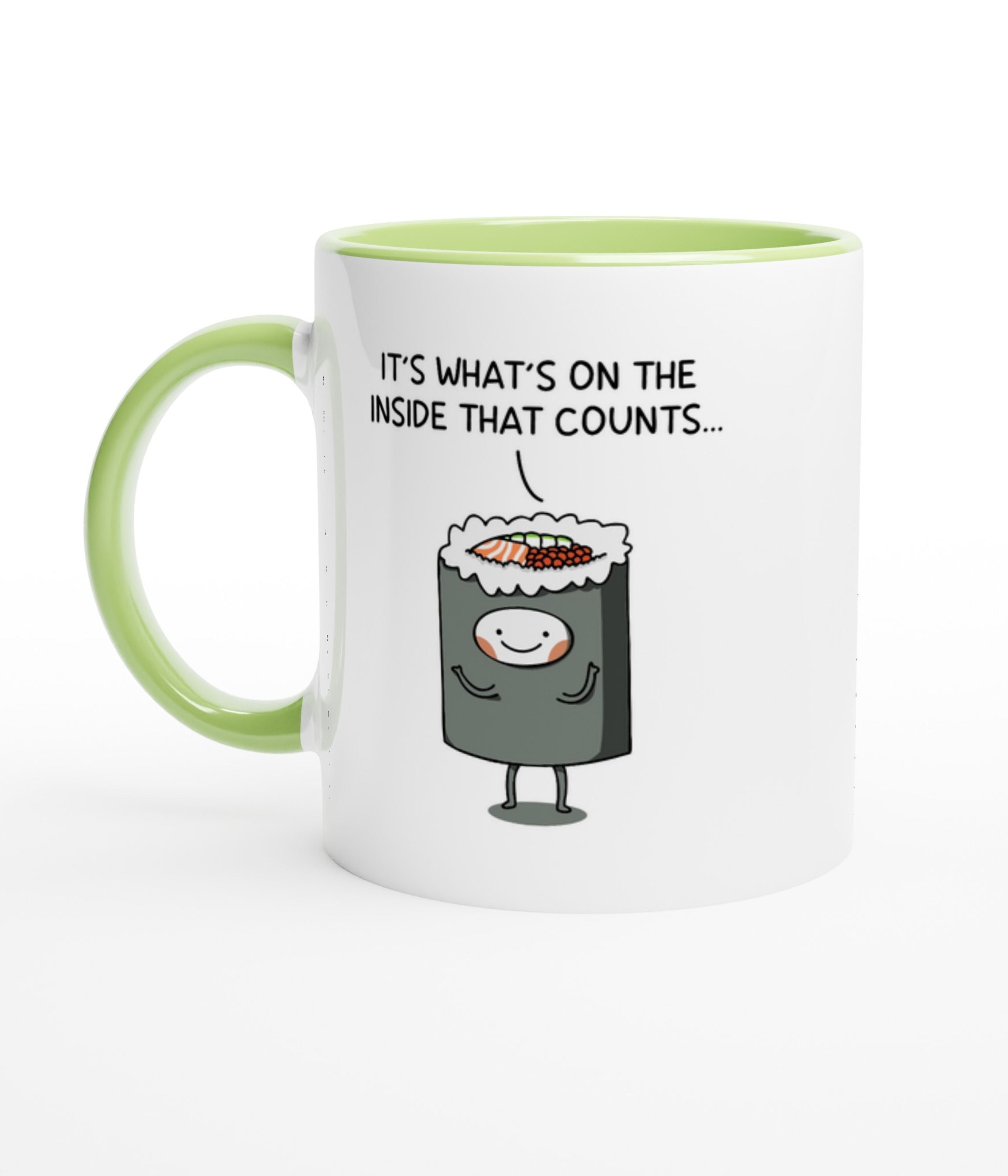 It's What's On The Inside That Counts White Mug With Colour Inside