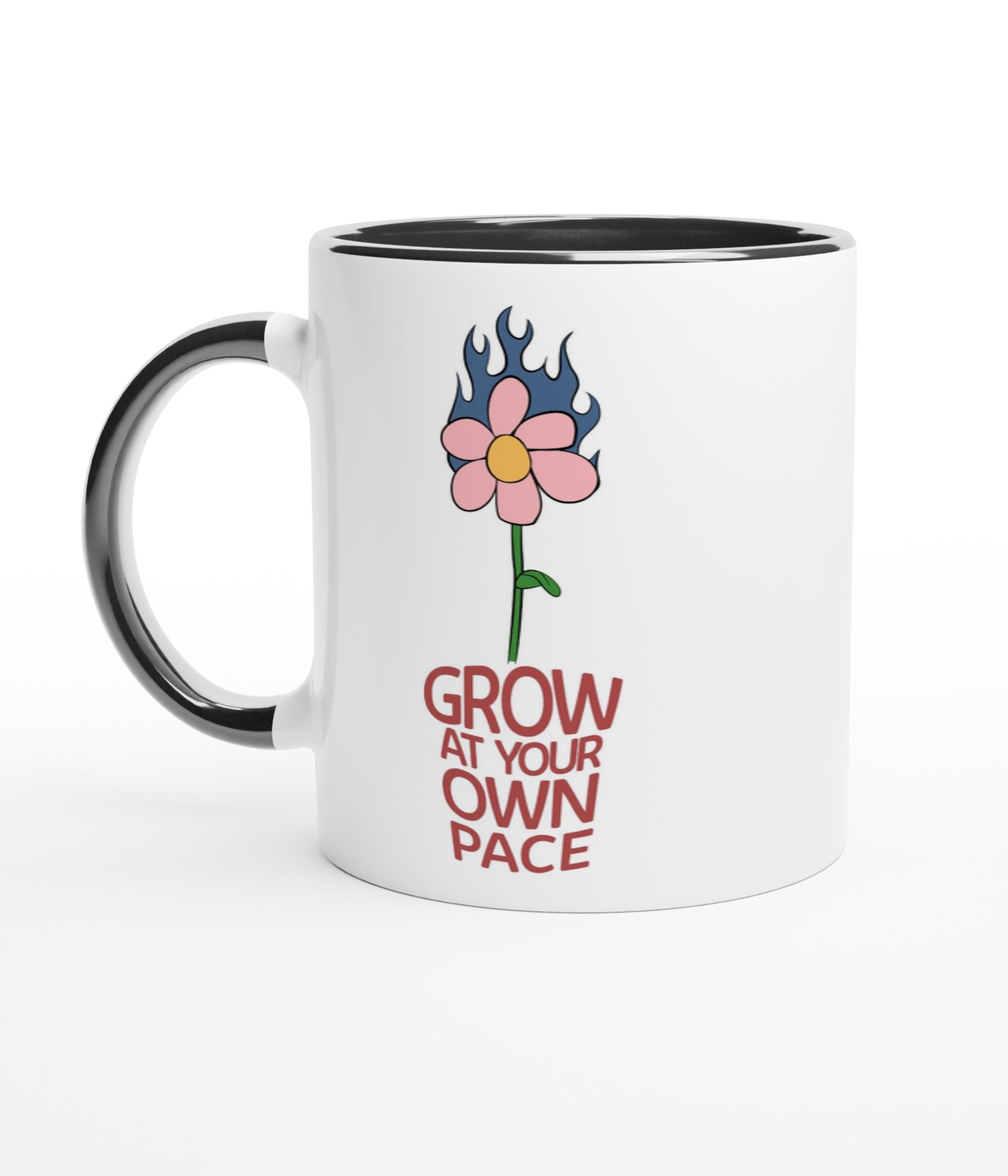 Grow At Your Pace White Mug With Colour Inside
