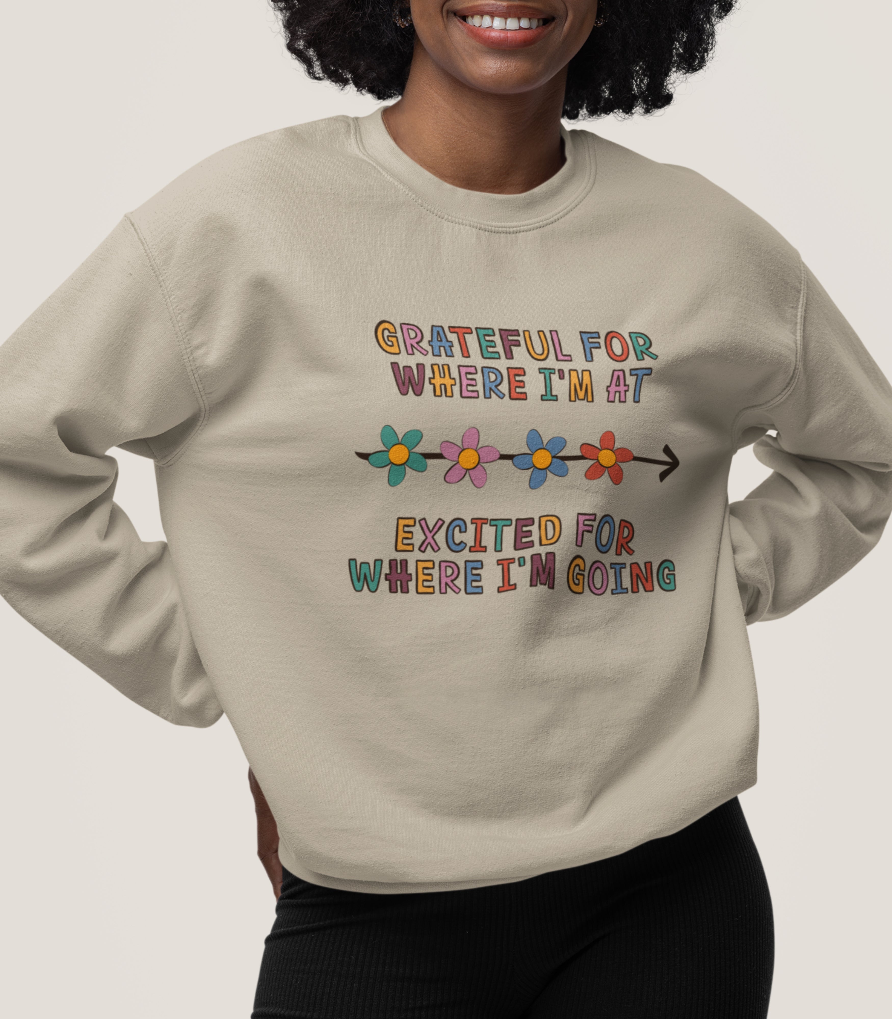 Grateful For Where I'm At, Excited For Where I'm Going Tee Sweatshirt
